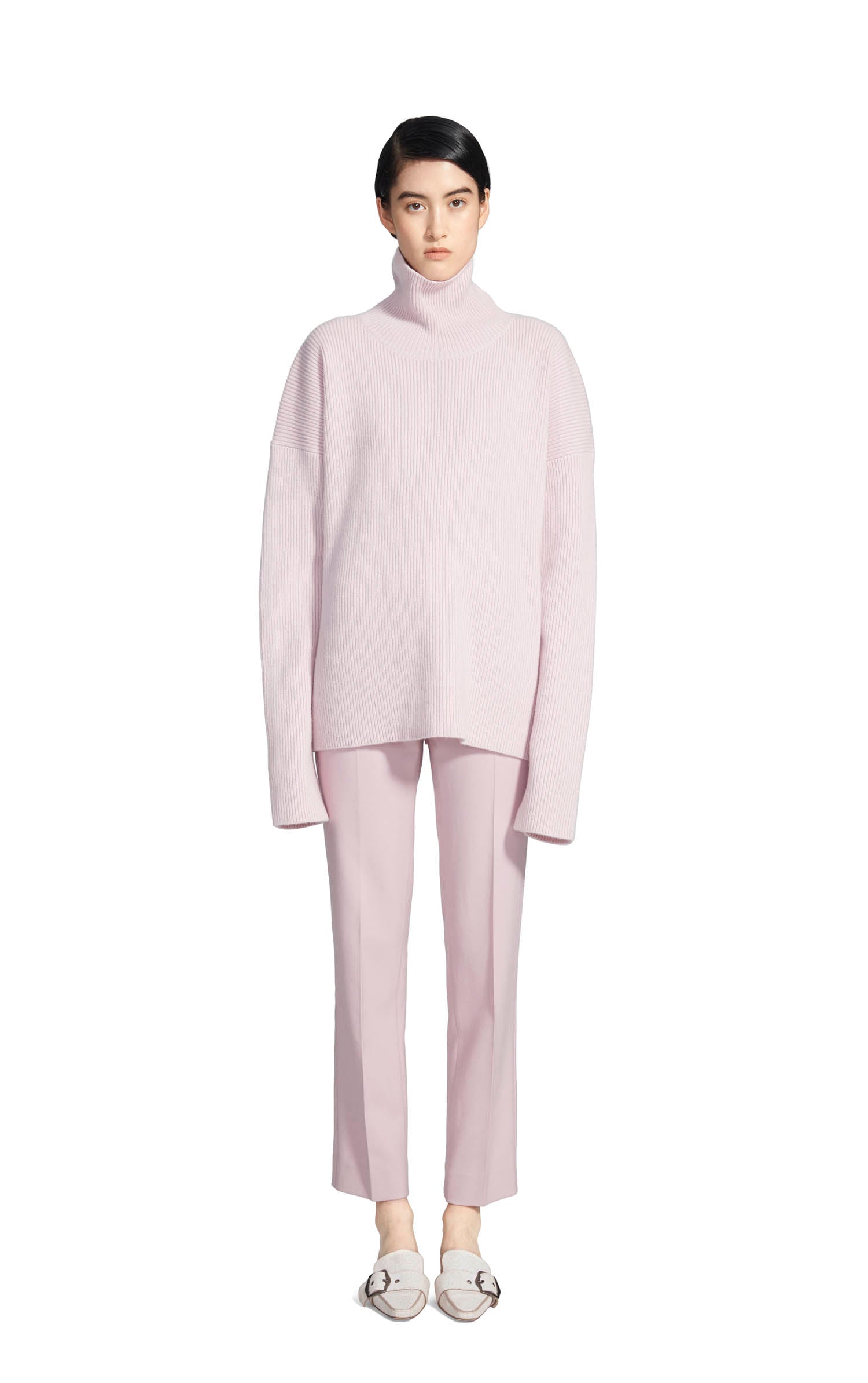 Sies Marjan Wolf Merino Felted Turtleneck Sweater Soft Pink
