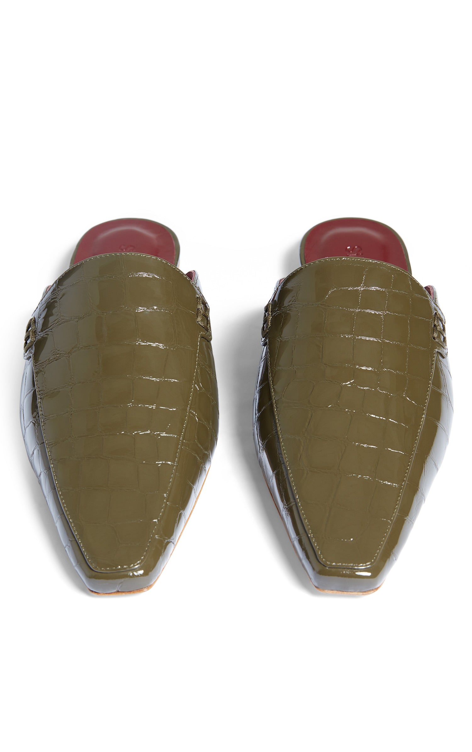 Lia Soft Patent Croco Pointed Mule