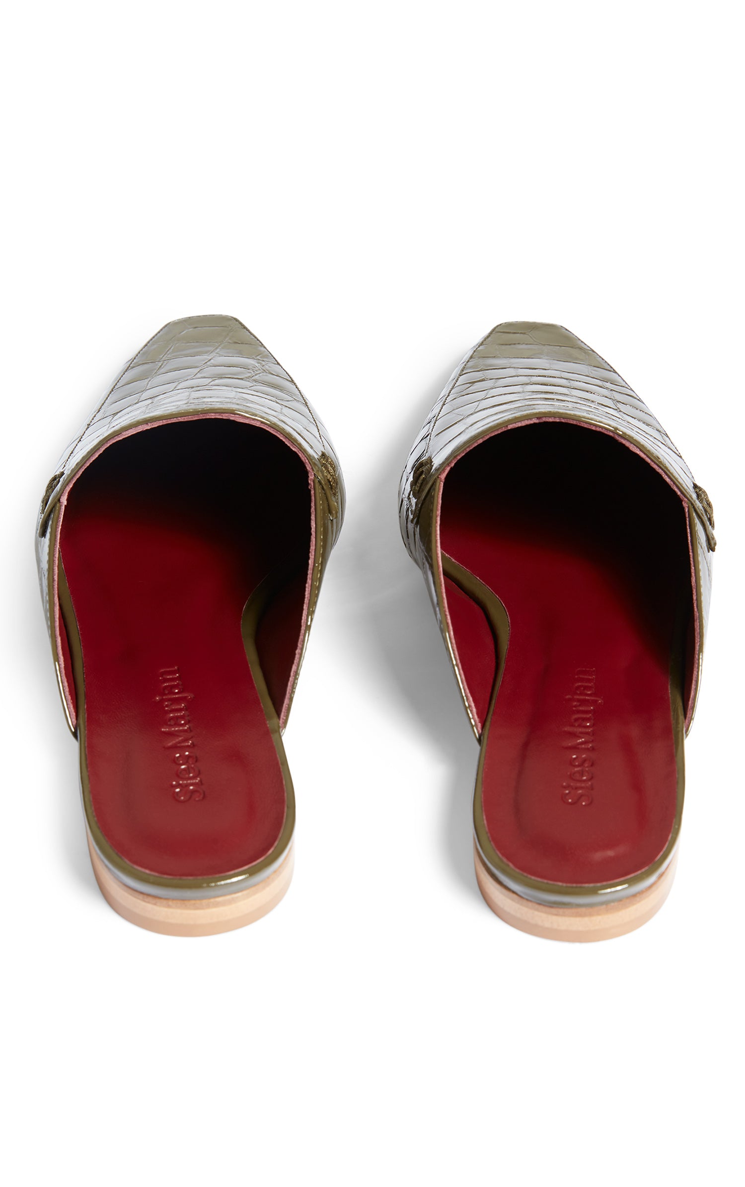 Lia Soft Patent Croco Pointed Mule