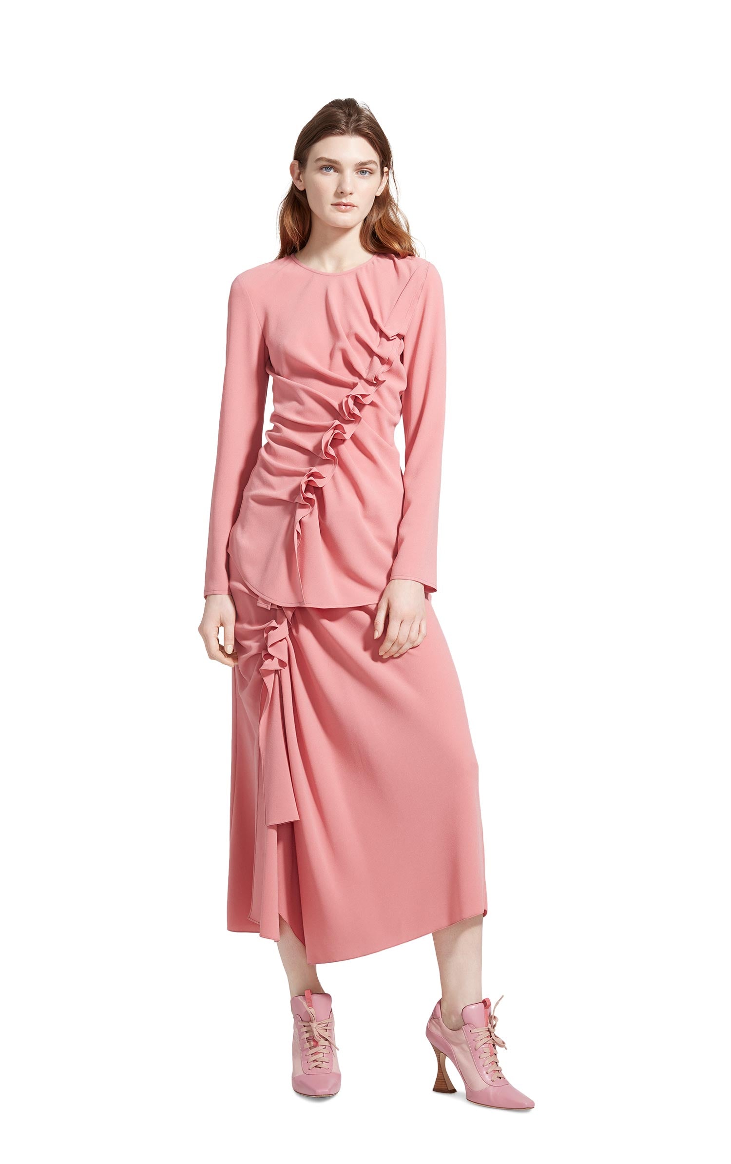 Wynne Crepe Ruffle Crossbody Top