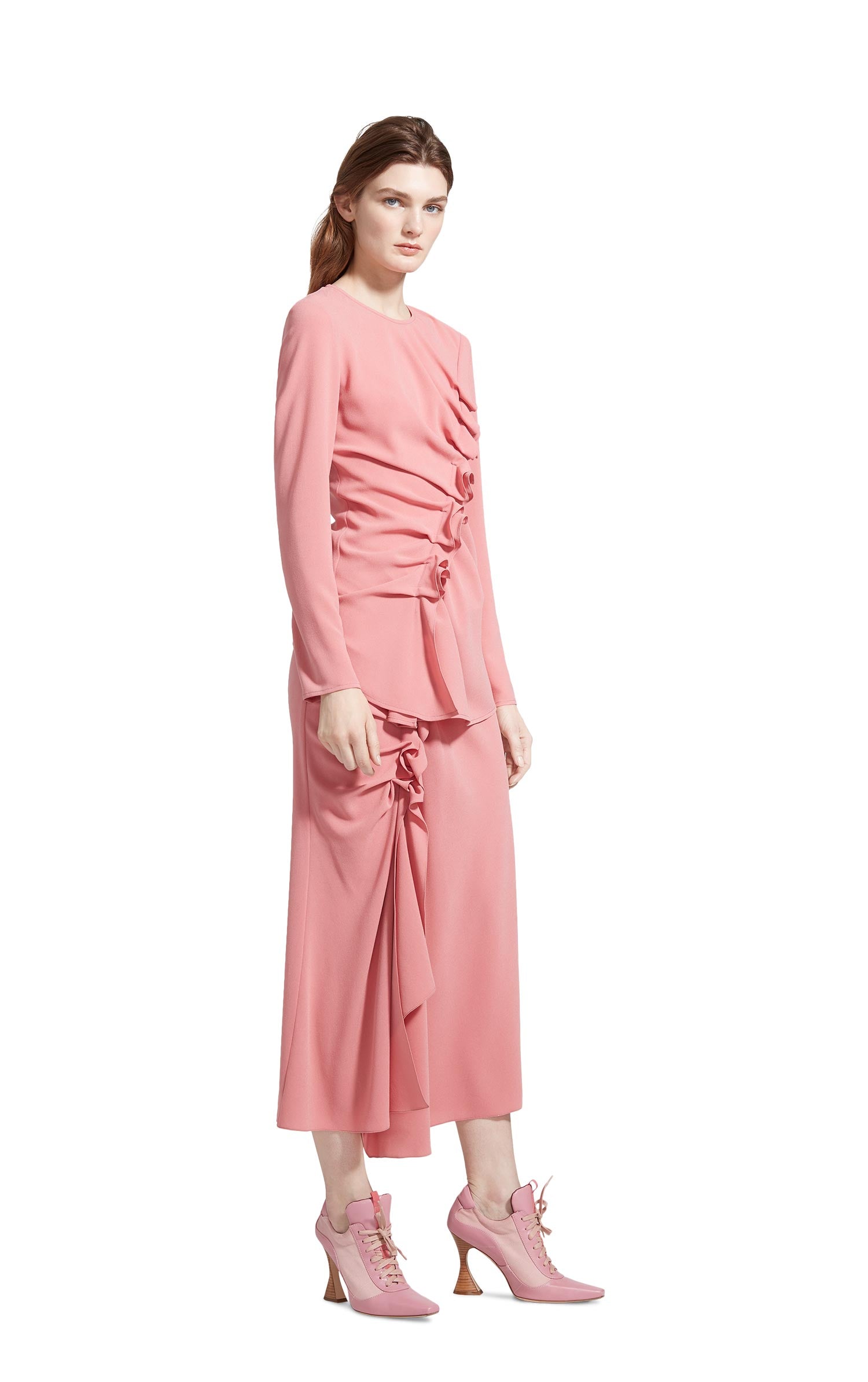 Wynne Crepe Ruffle Crossbody Top