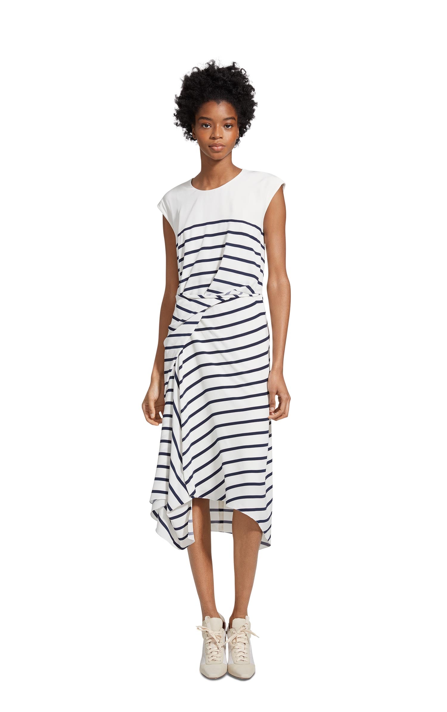 Striped asymmetrical dress cheap