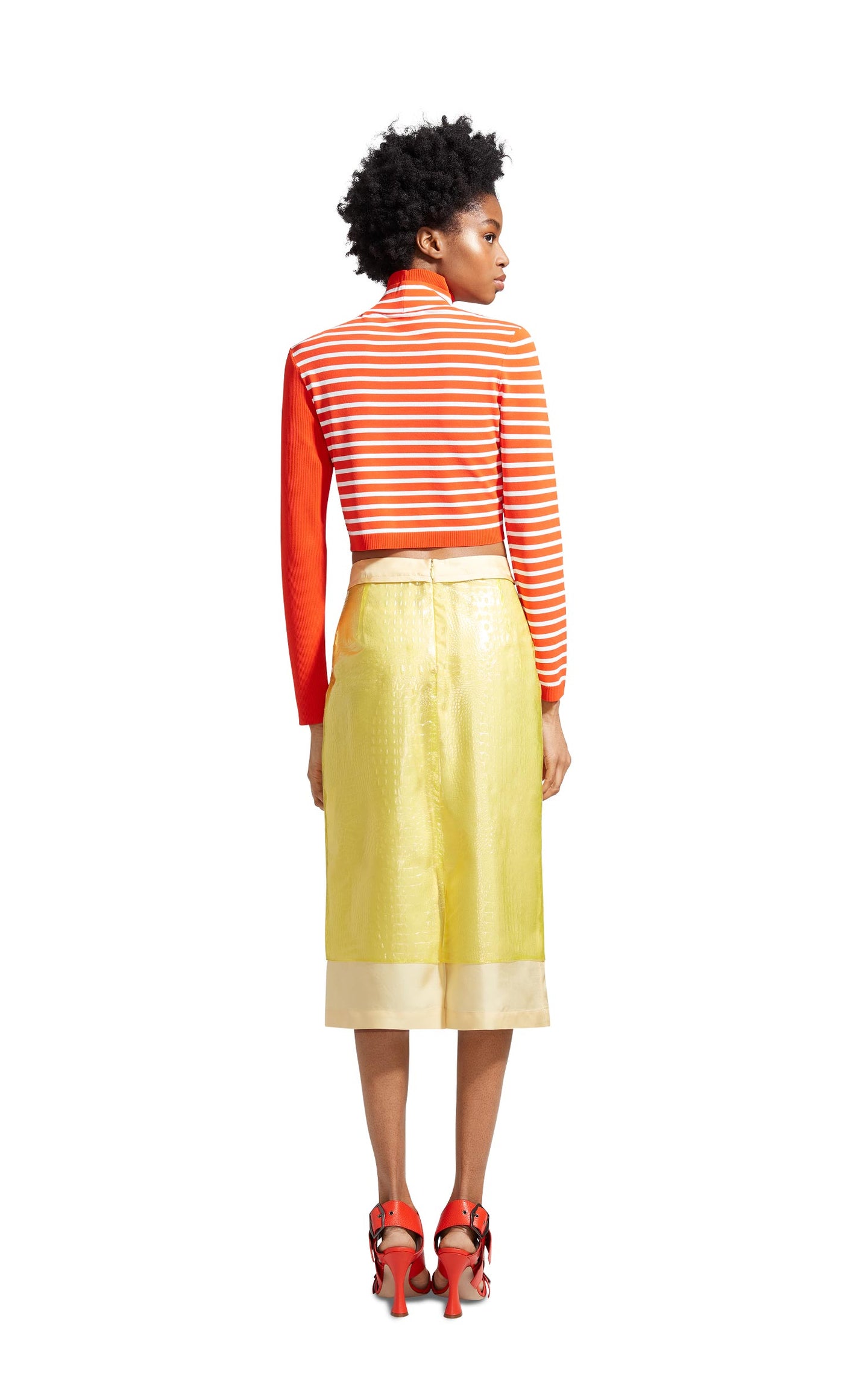 Jenn Fine Crepe Wrap Crop Turtleneck Sweater