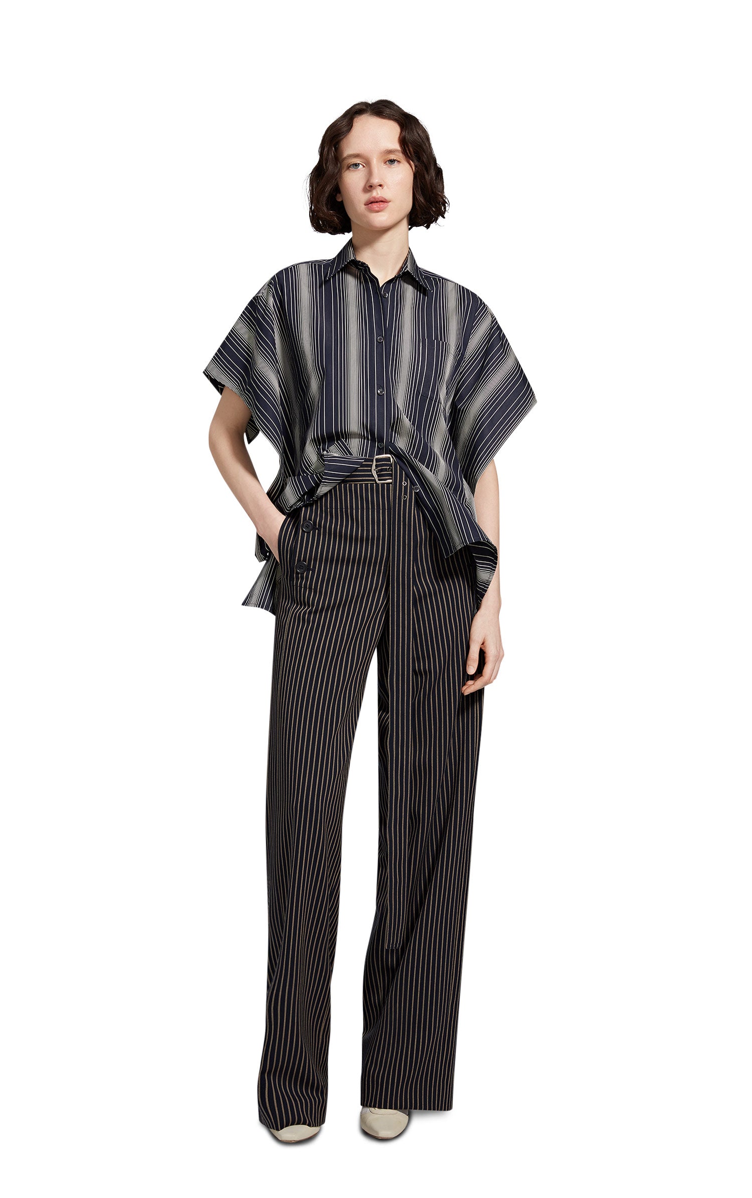 Sabine Striped Poplin Loose Shirt