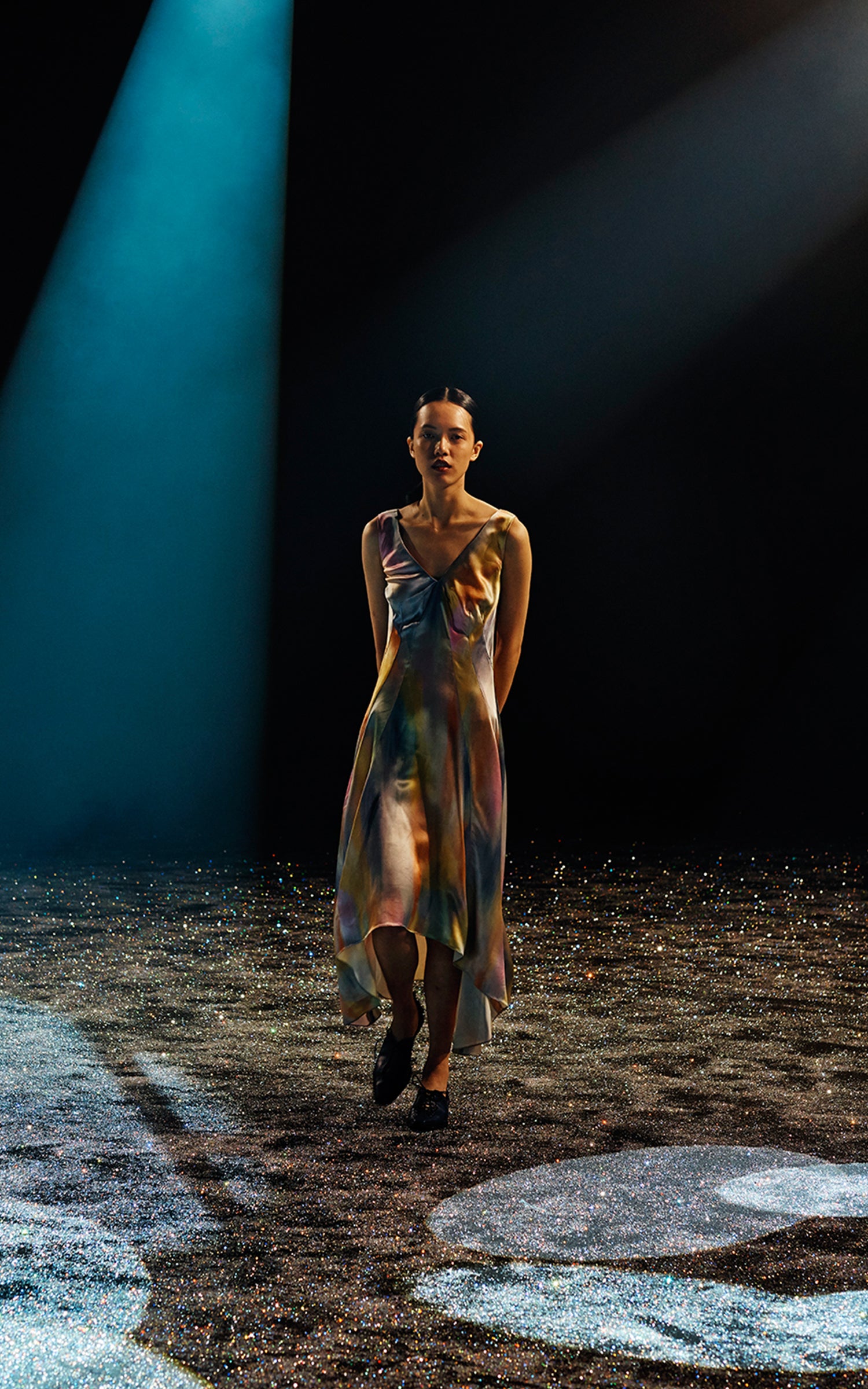 Miriam Printed Satin Midi Dress