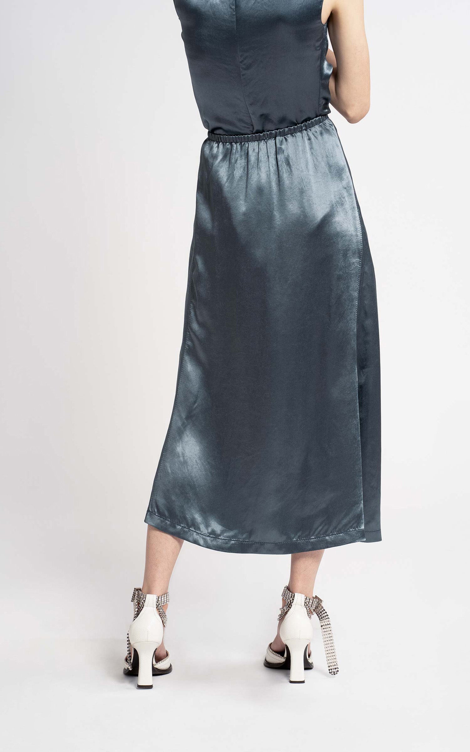 Xael Fluid Satin Midi Skirt
