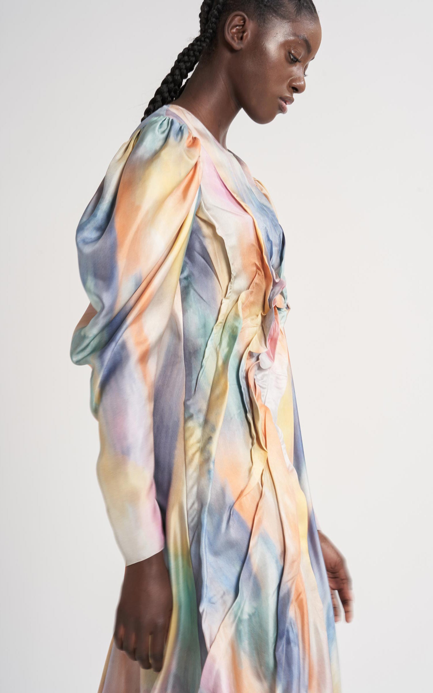 Virginia Printed Silk Twill Full Dress