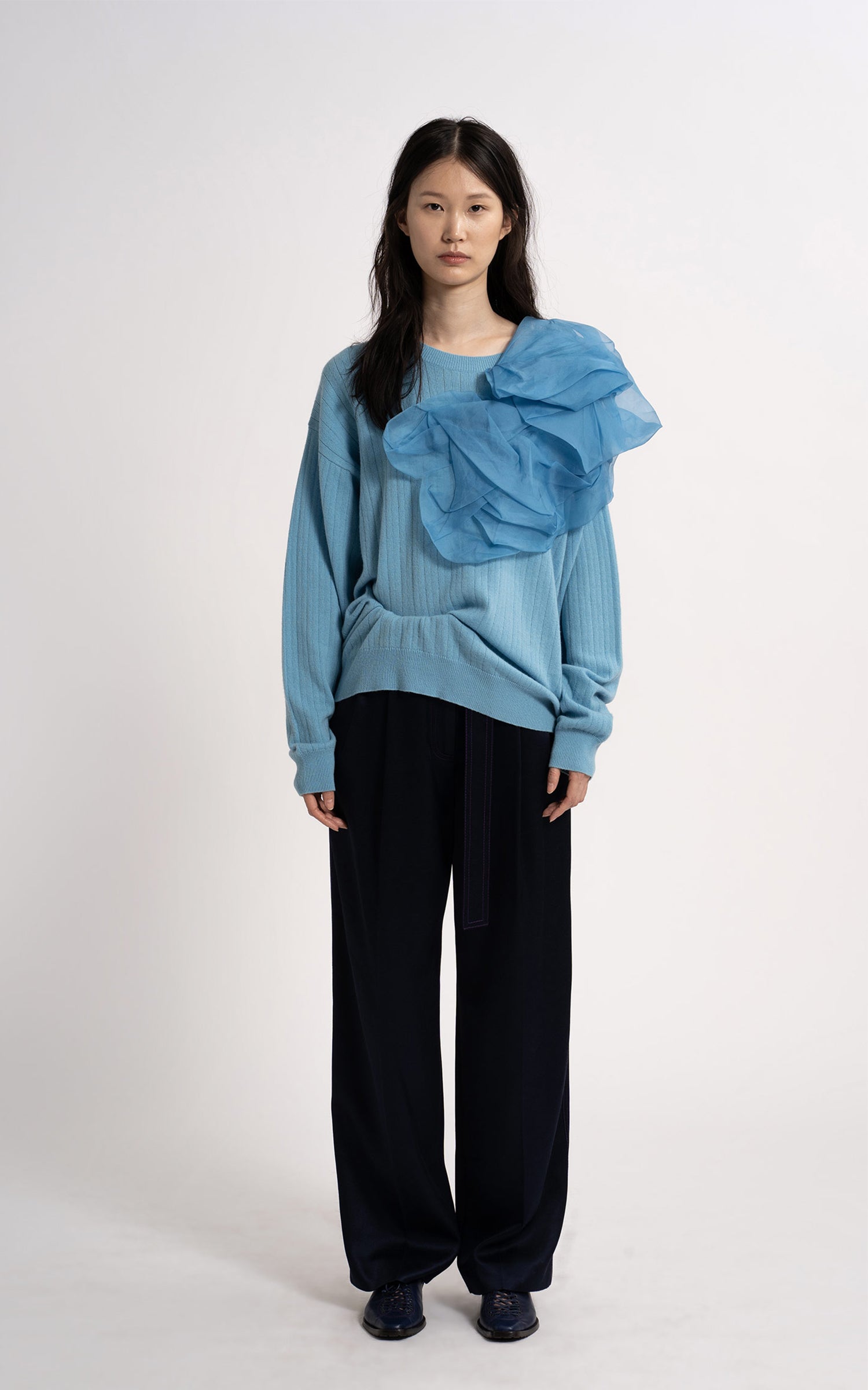 Awa Wool Cashmere Poof Crew Sweater