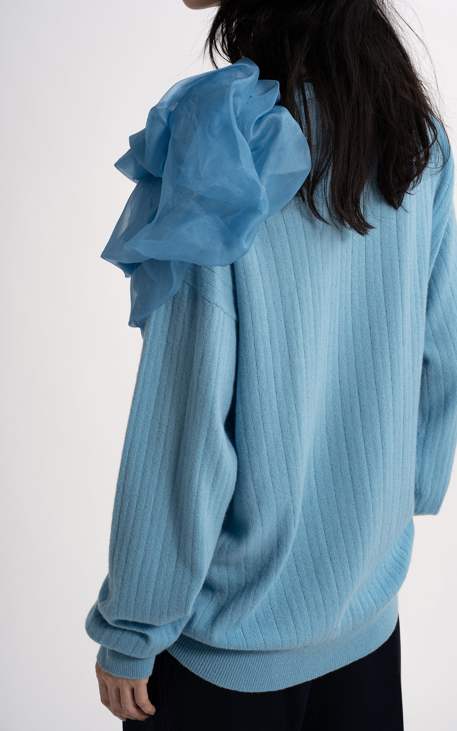 Awa Wool Cashmere Poof Crew Sweater