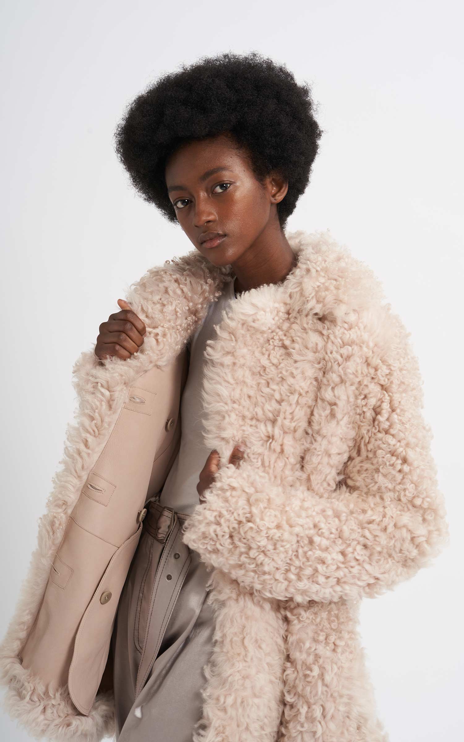 orgue Shaggy middle coat beige Sサイズ Shaggy middle coat