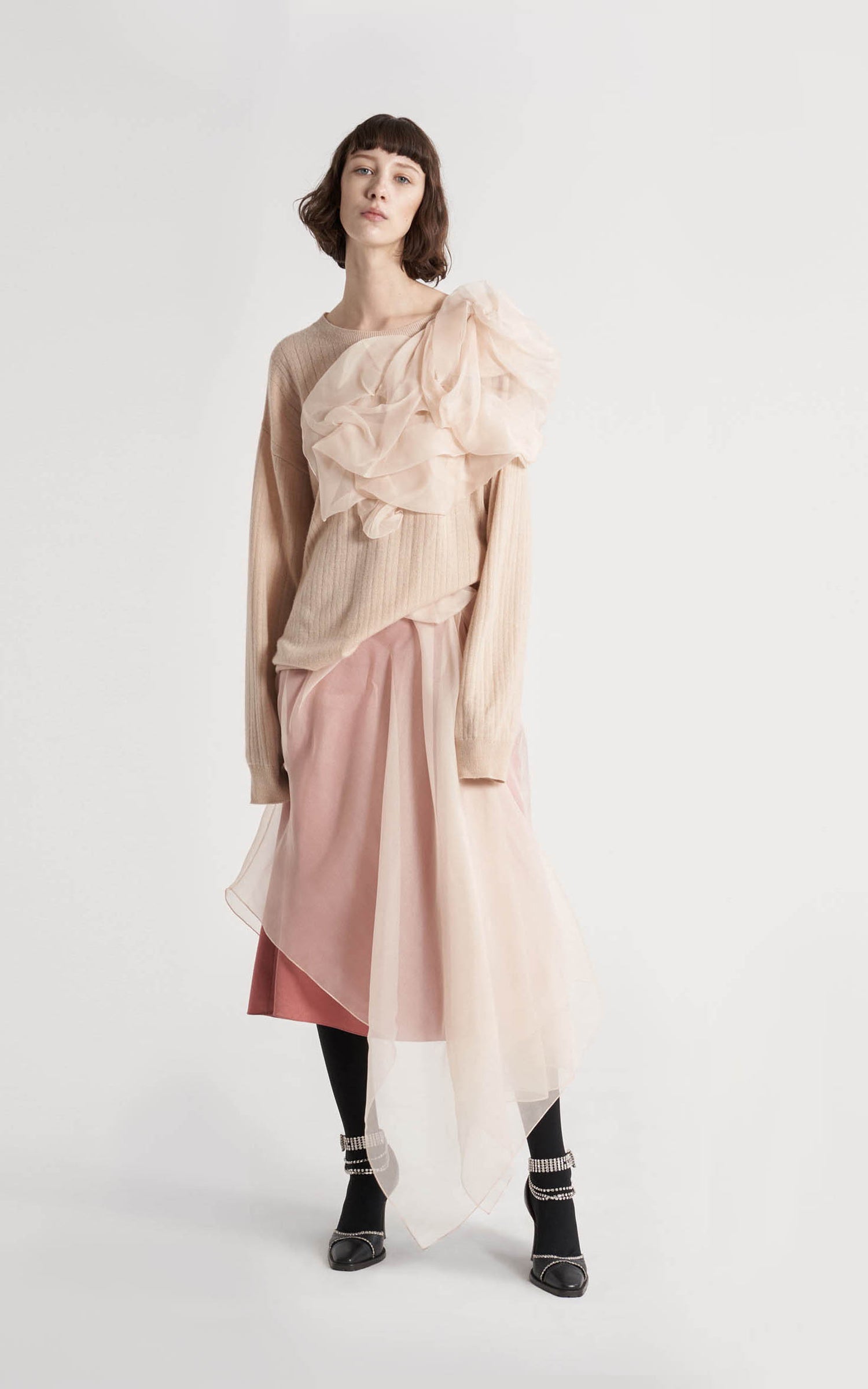 Awa Wool Cashmere Poof Crew Sweater