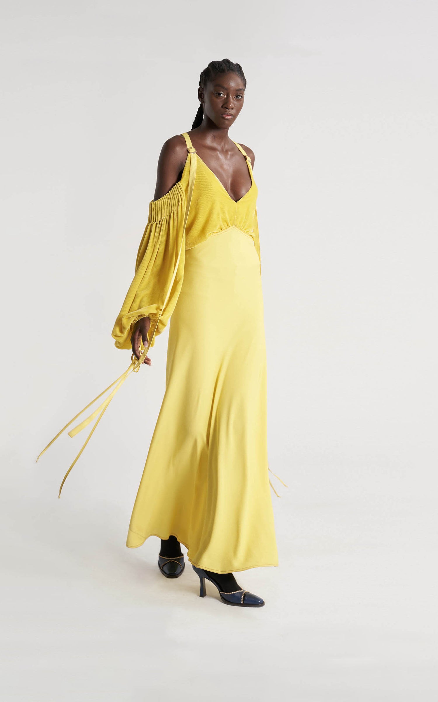 Yellow cord dress outlet