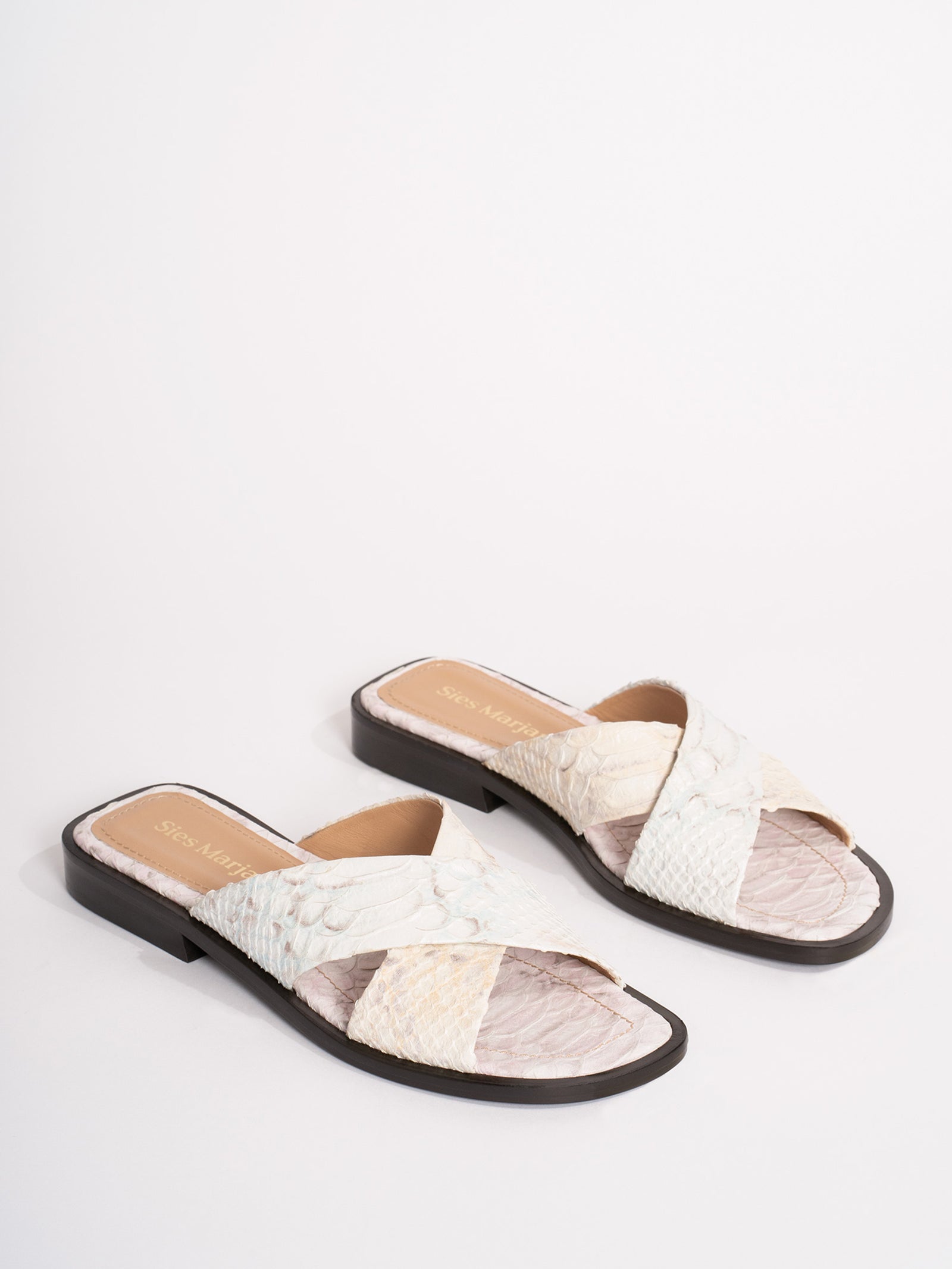 Cassie Embossed Python Sandal