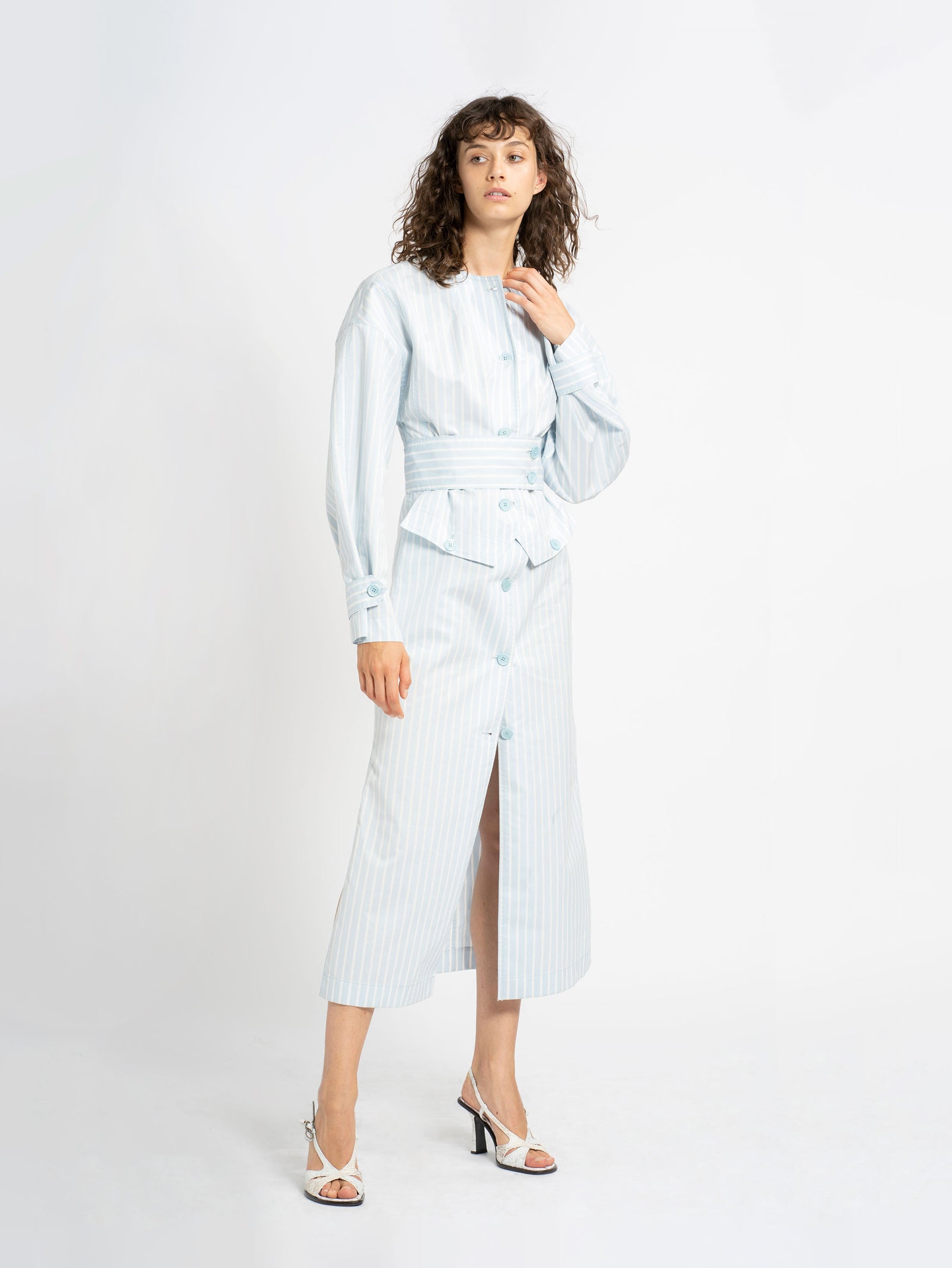 Leah Striped Cotton Dress