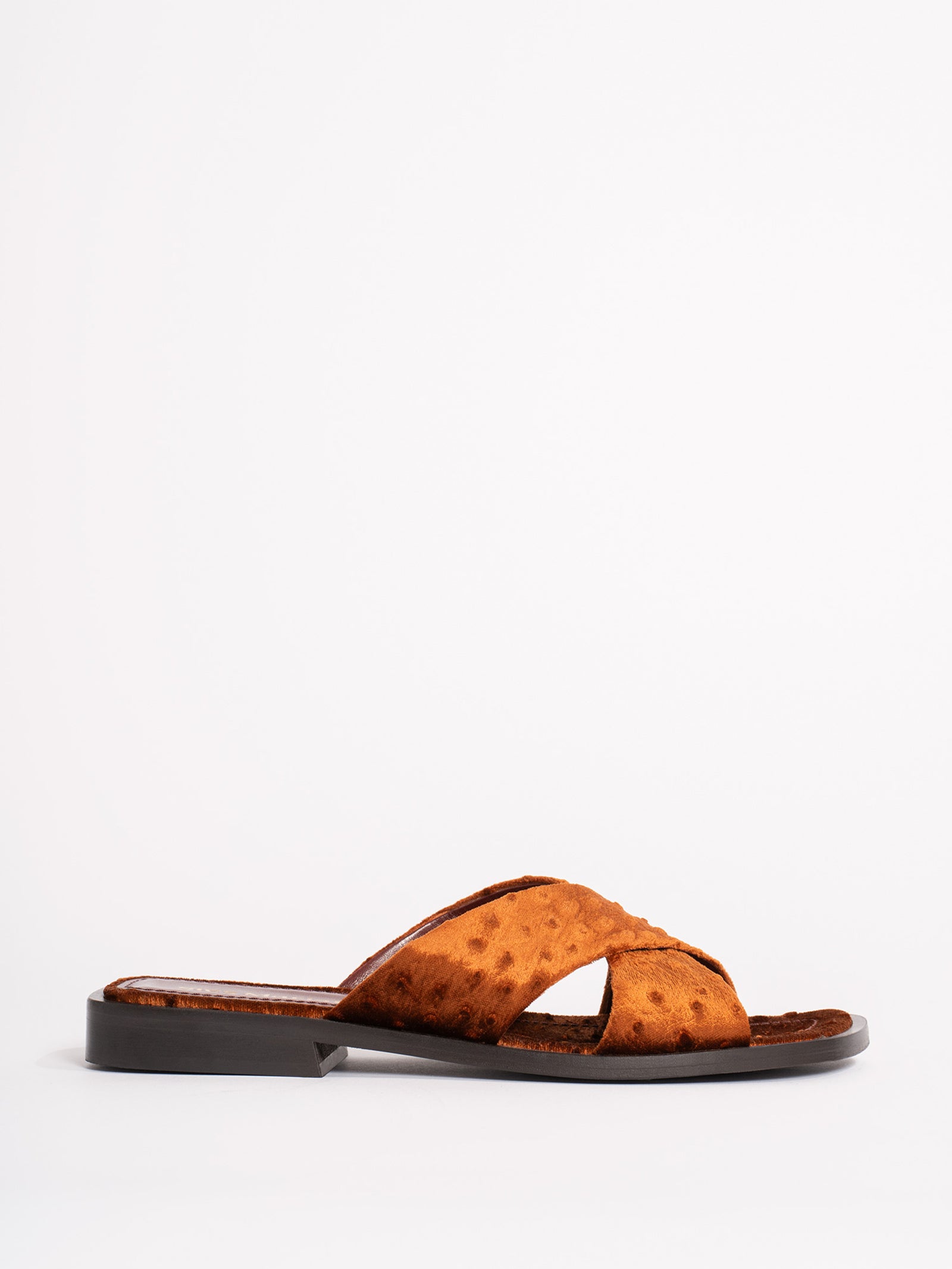 Cassie Ostrich Velvet Sandal