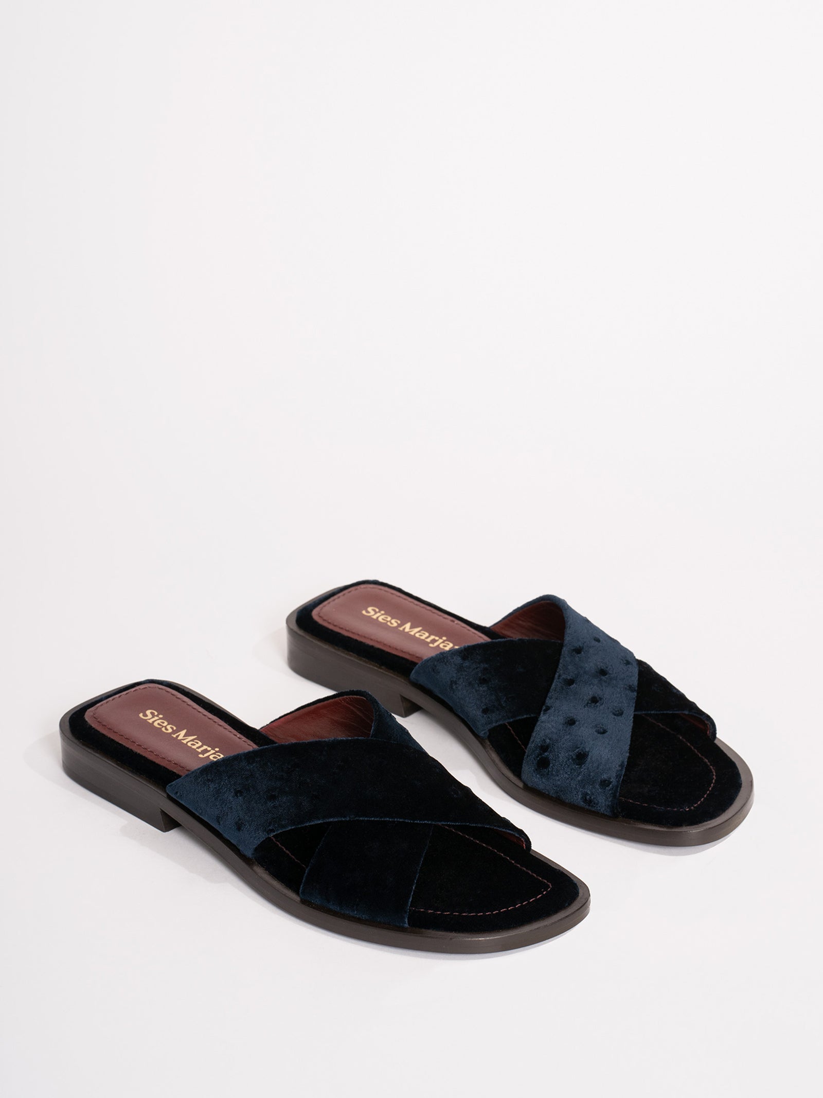 Cassie Ostrich Velvet Sandal