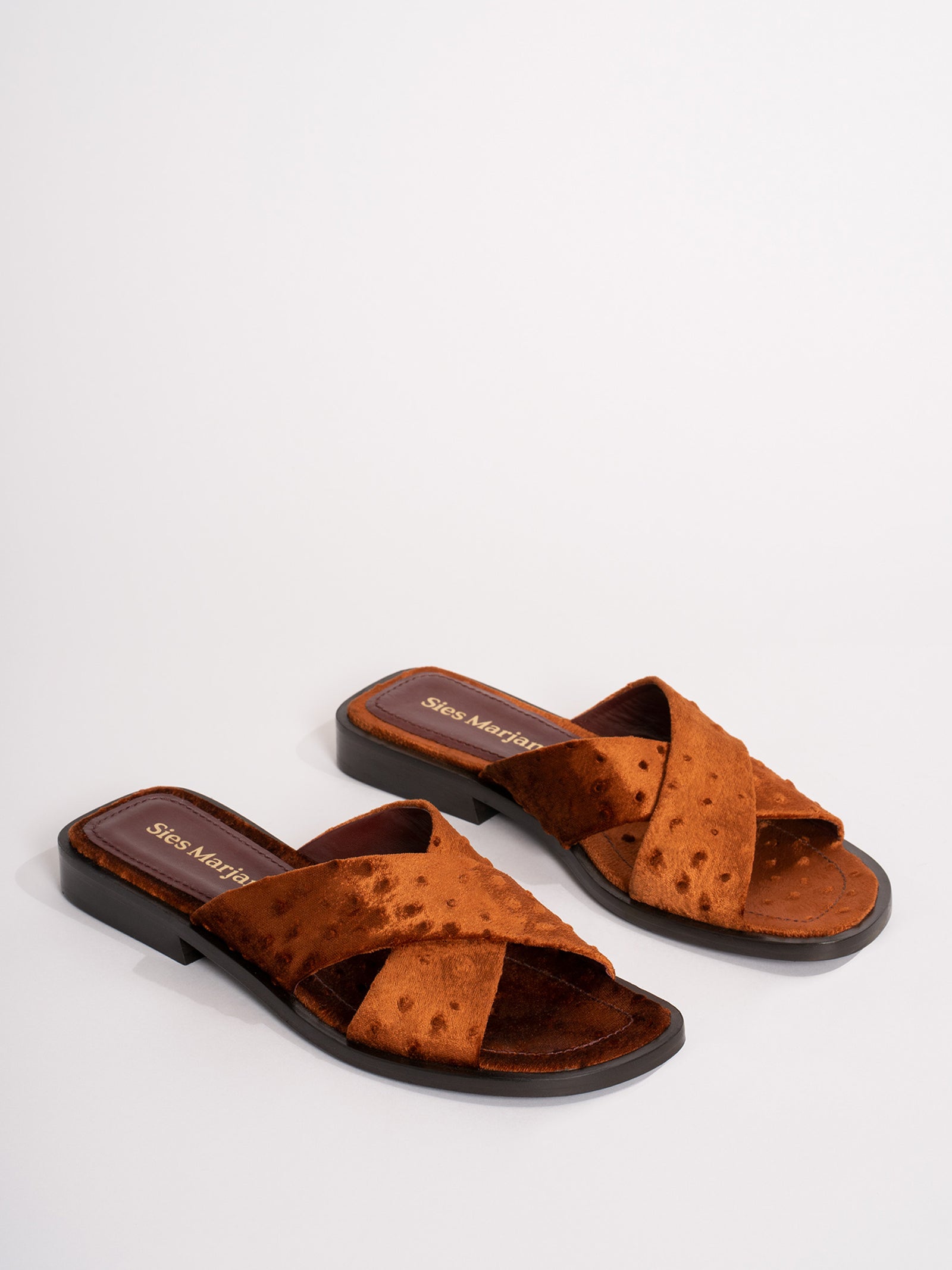 Cassie Ostrich Velvet Sandal