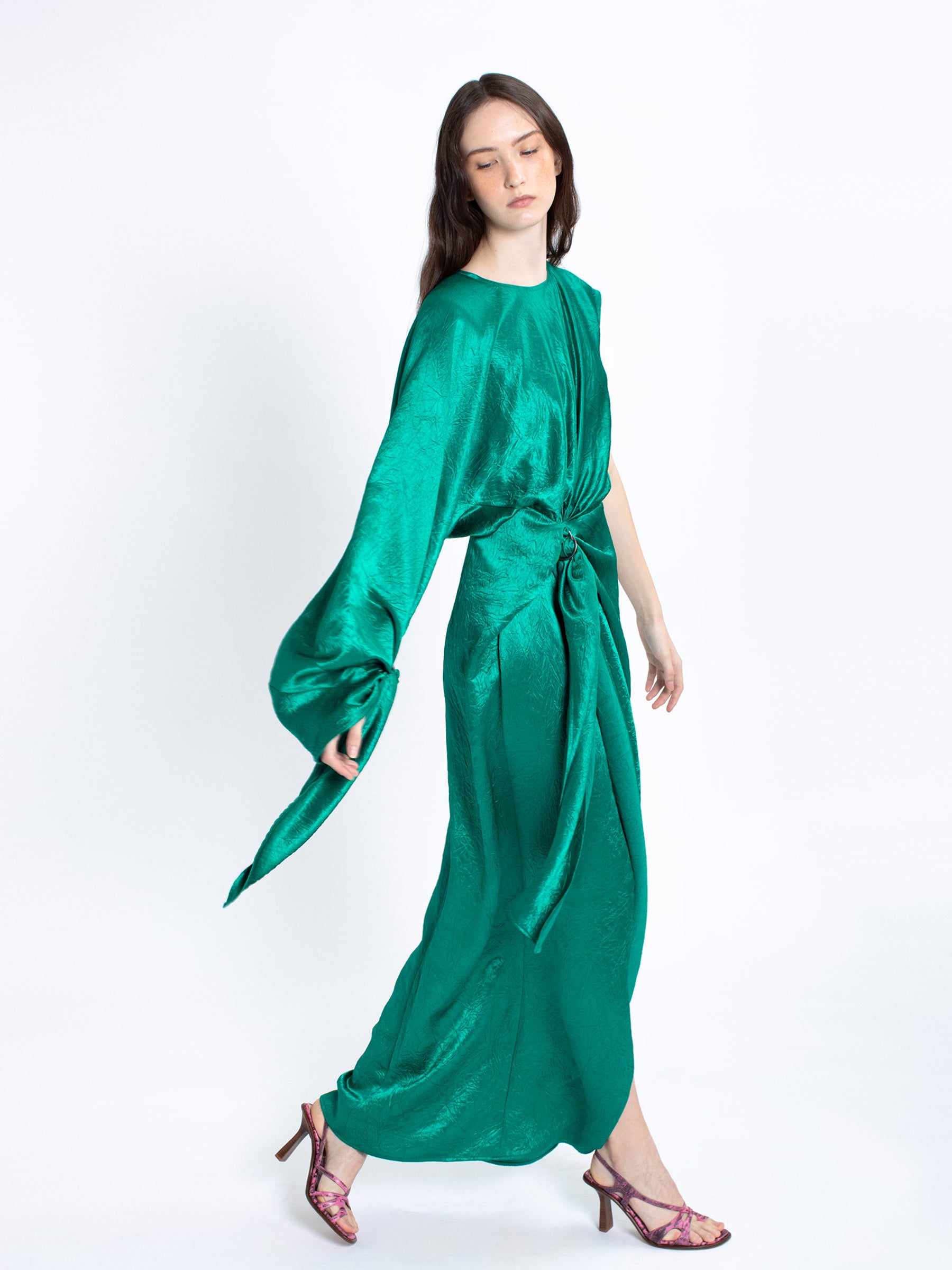 green emerald velvet dress Sies Marjan - Catherine Satin Gown - Emerald