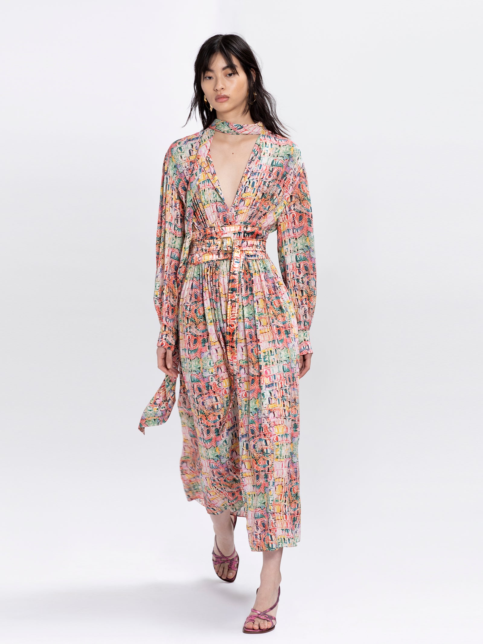 Faye Croco Crepe Dress