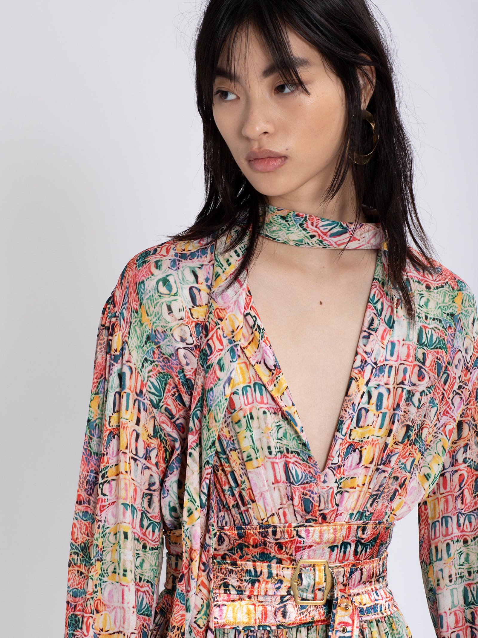 Faye Croco Crepe Dress