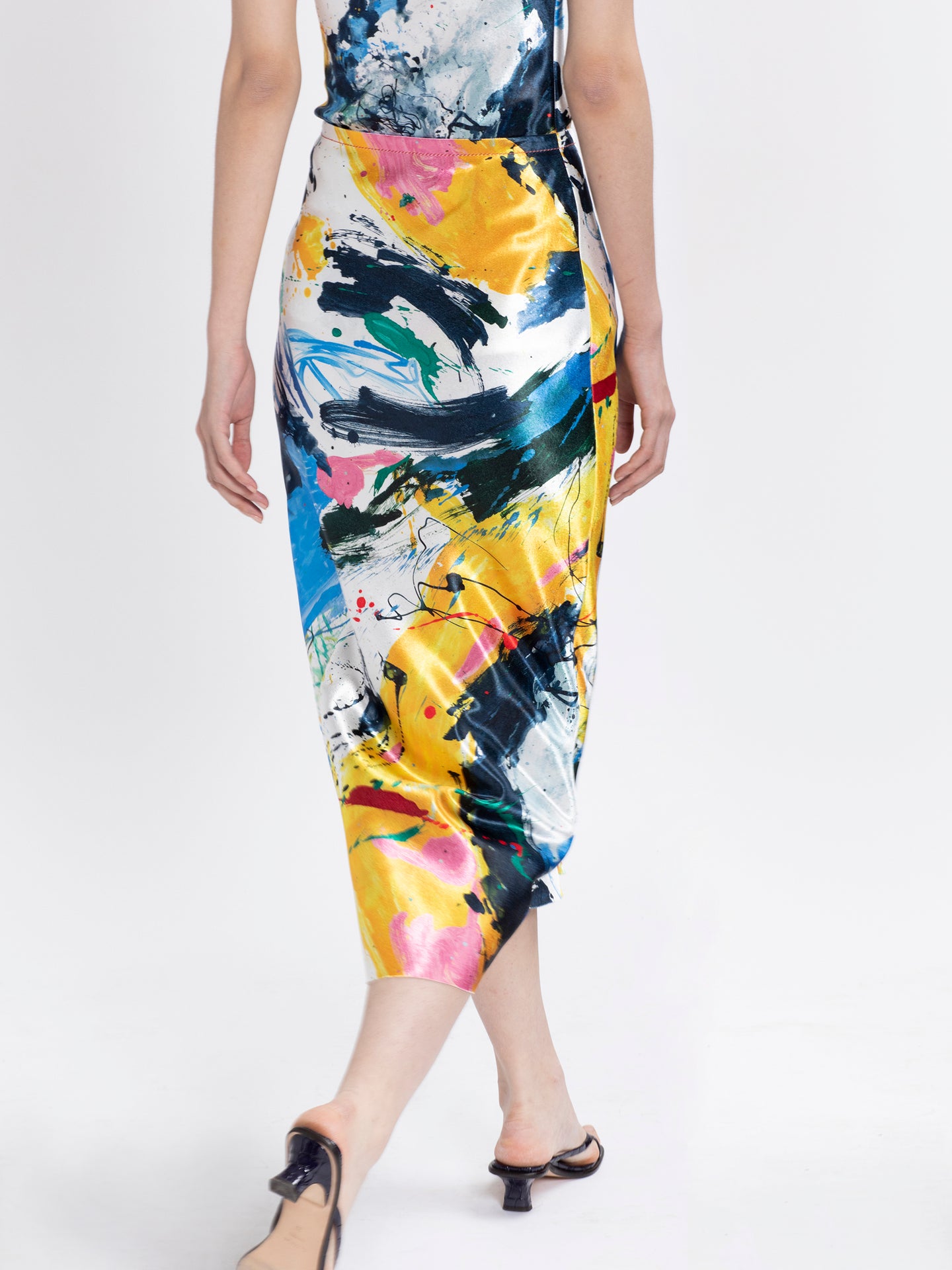 Aliya Printed Satin Skirt
