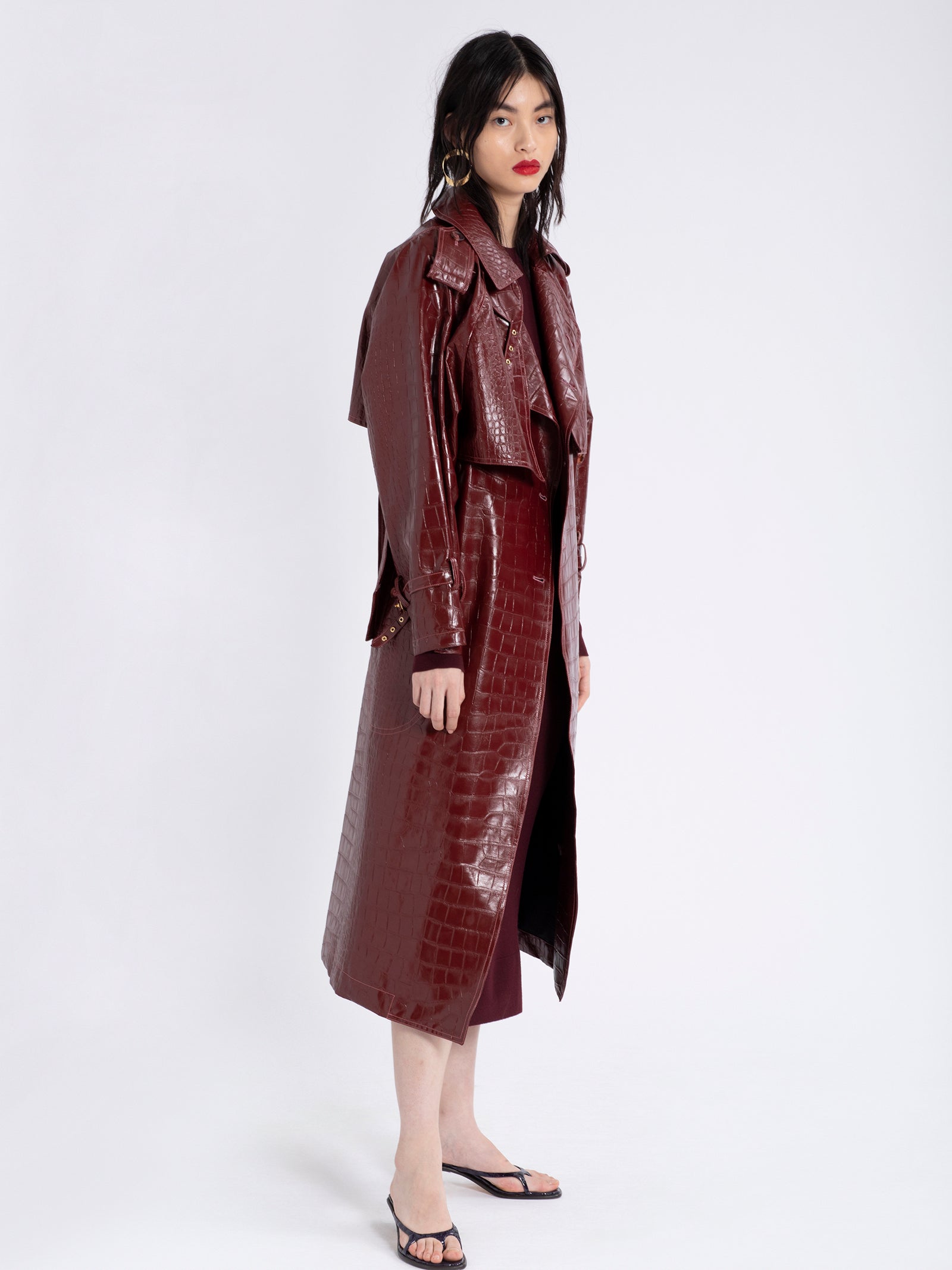 Eva Embossed Alligator Trench