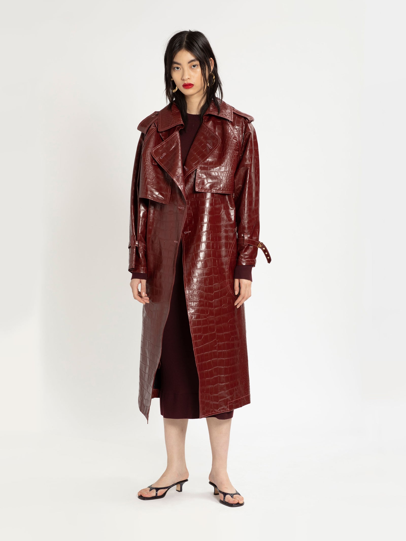 Eva Embossed Alligator Trench