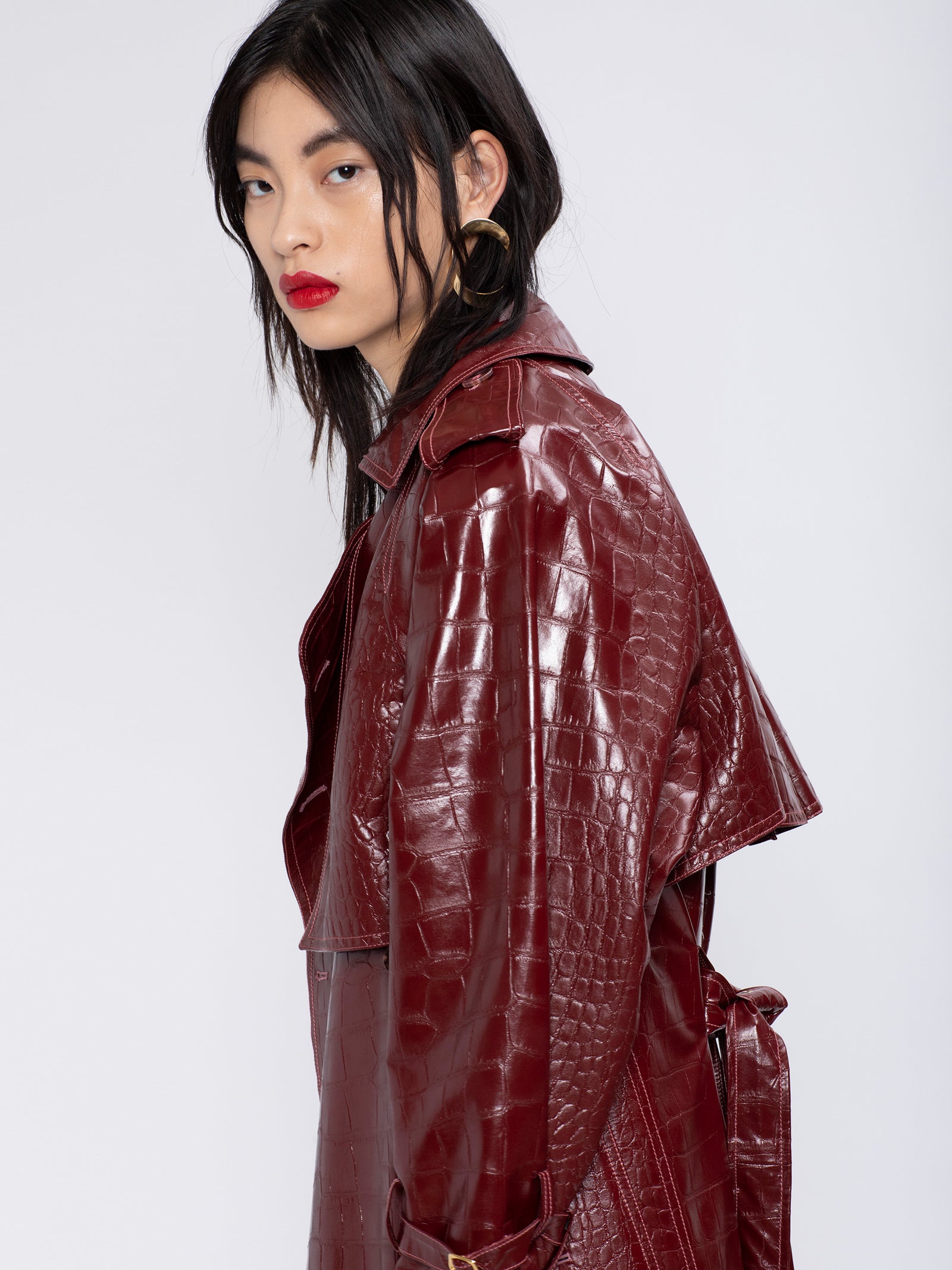 Eva Embossed Alligator Trench