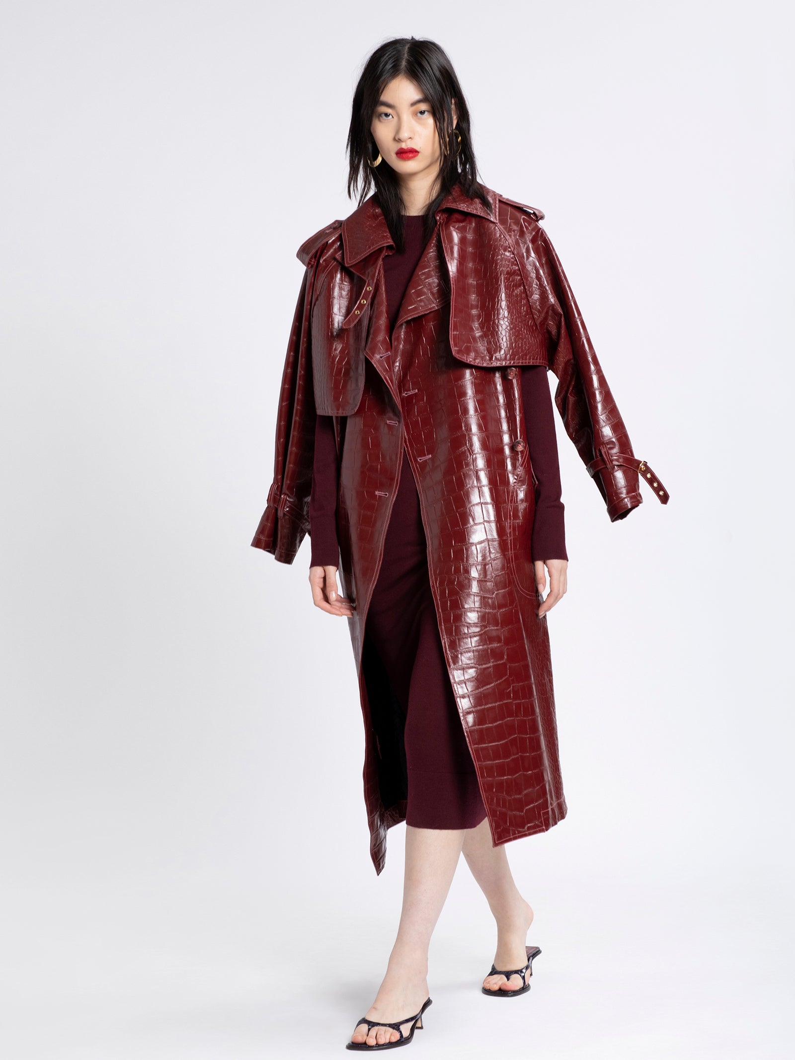 Eva Embossed Alligator Trench