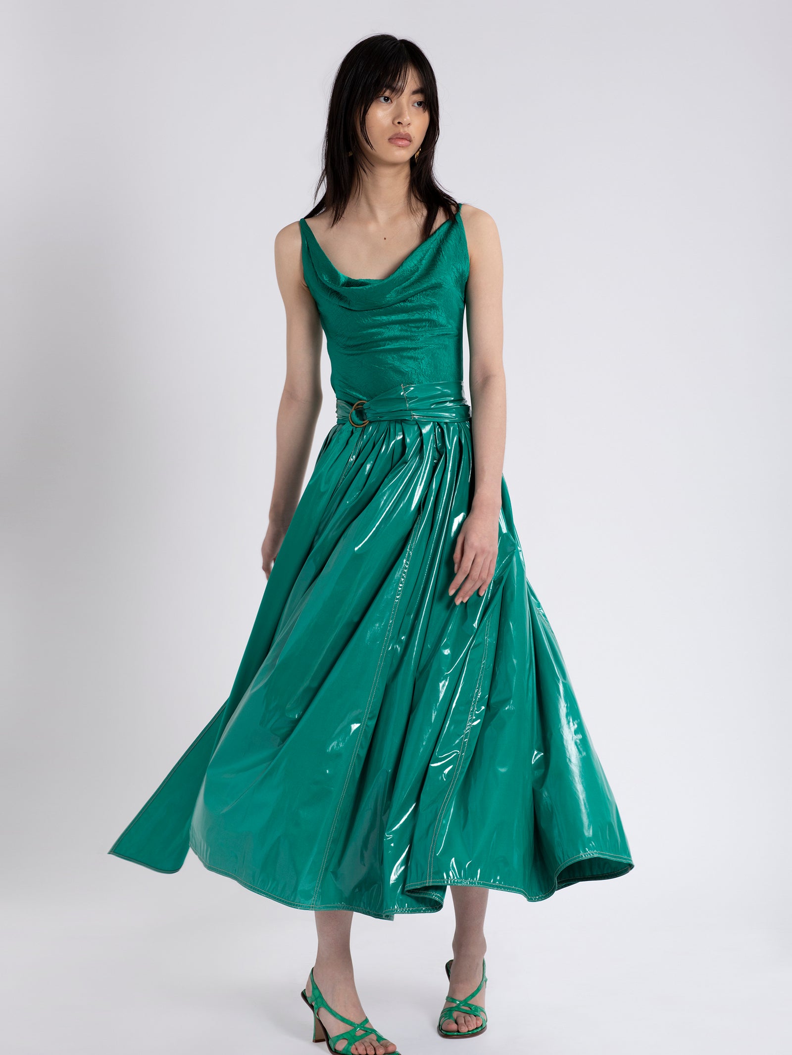 Amalia Glossy Coated Skirt