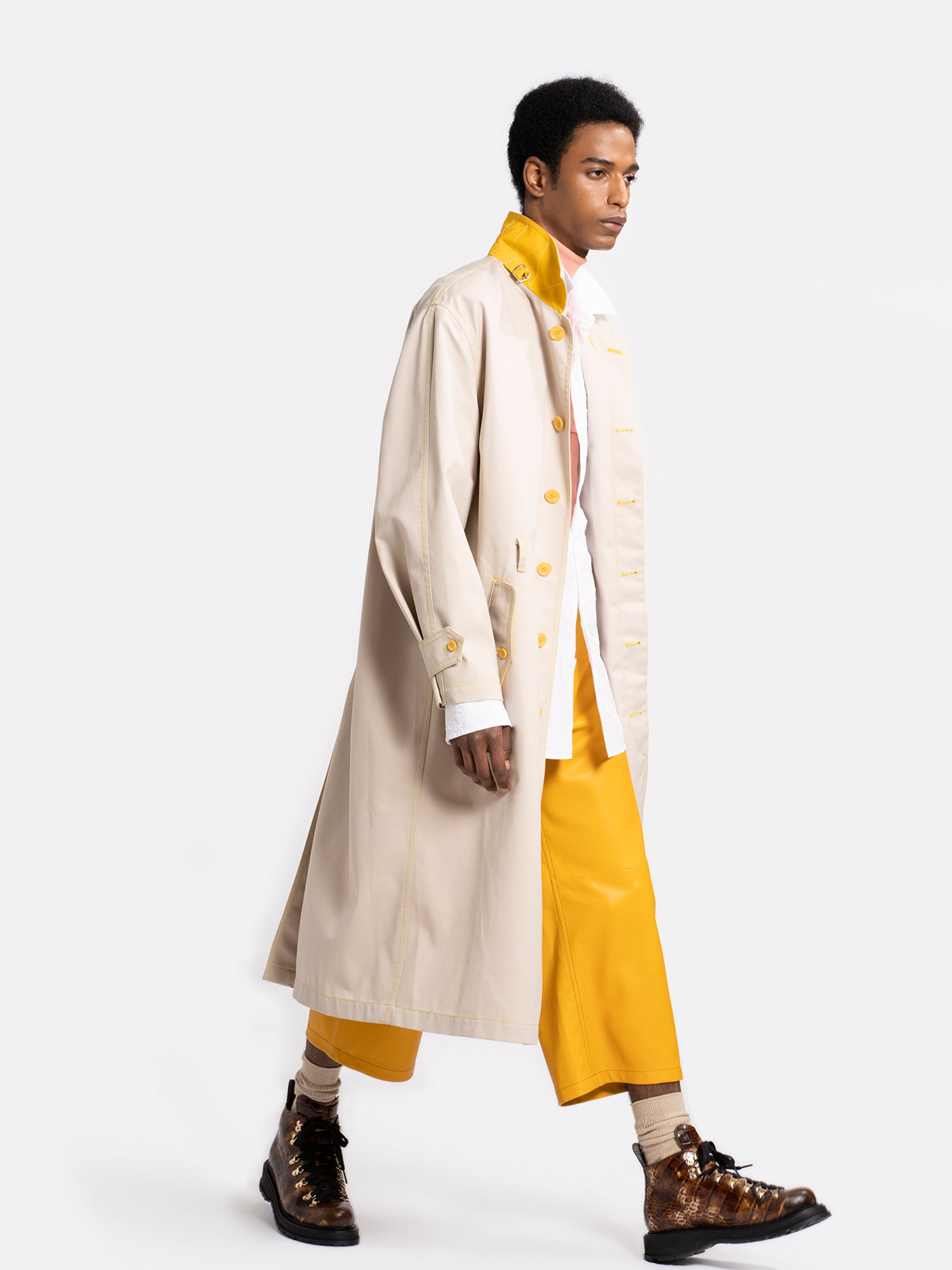 【新品未使用】【極美品】 CLORE Cross over Trench Sies Marjan - Cruz Coated Trench - Soba/Corn - Men's Jackets & Coats