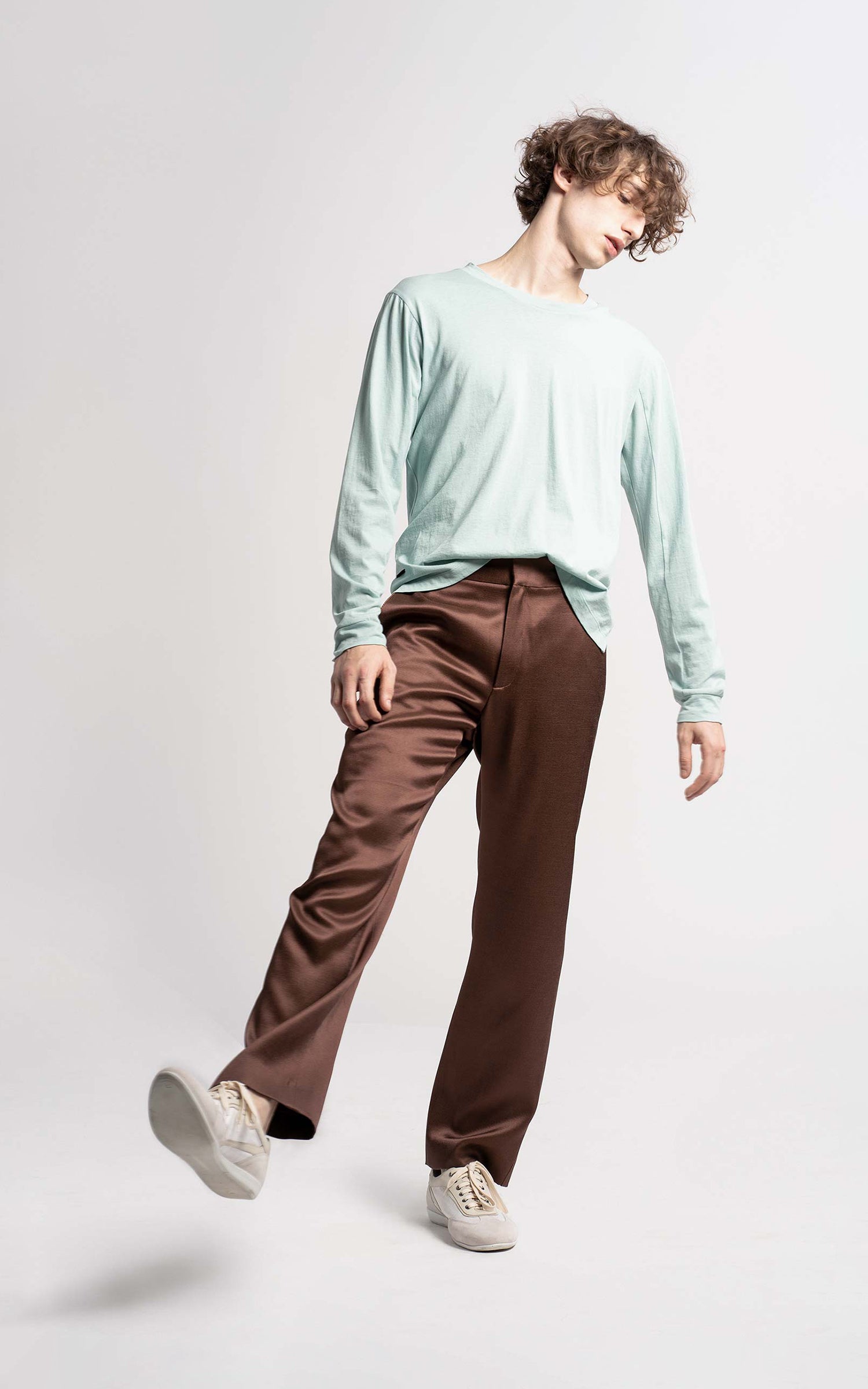 Toby Twill Satin Straight Leg Pant