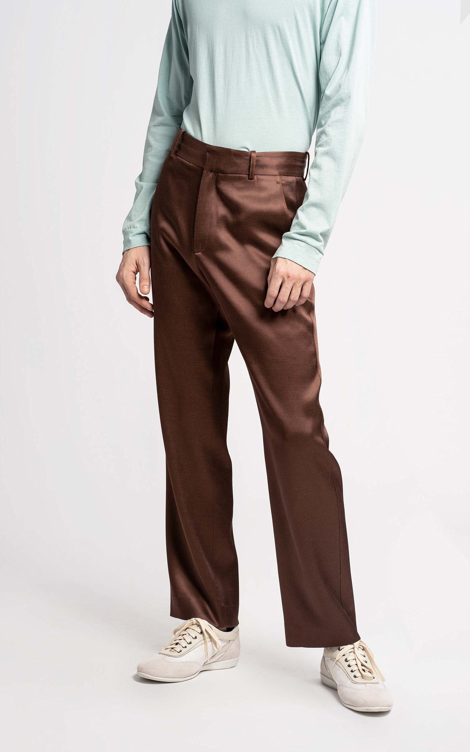 Toby Twill Satin Straight Leg Pant