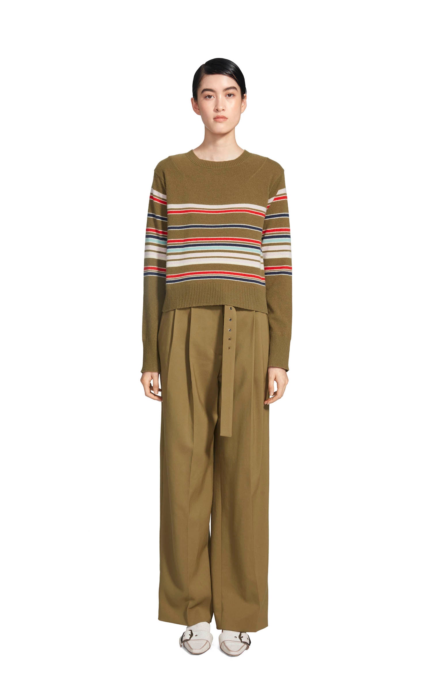 Freddy Cashmere Striped Crop Sweater