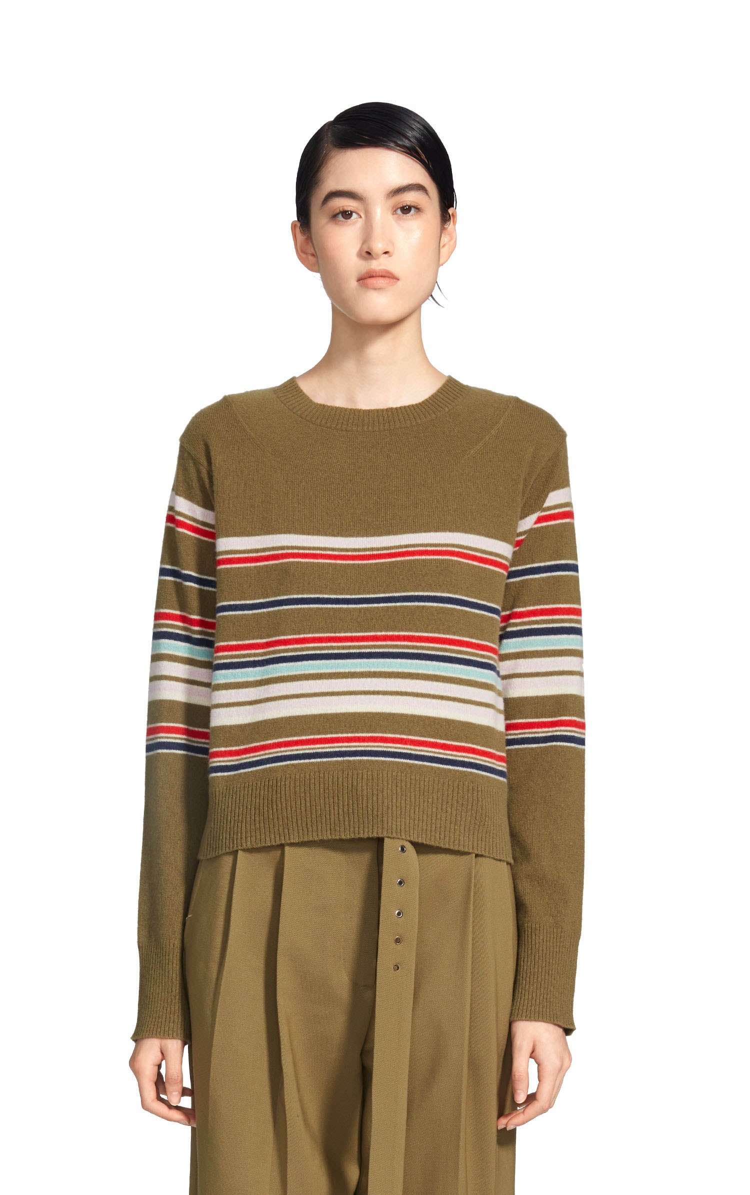 Freddy Cashmere Striped Crop Sweater