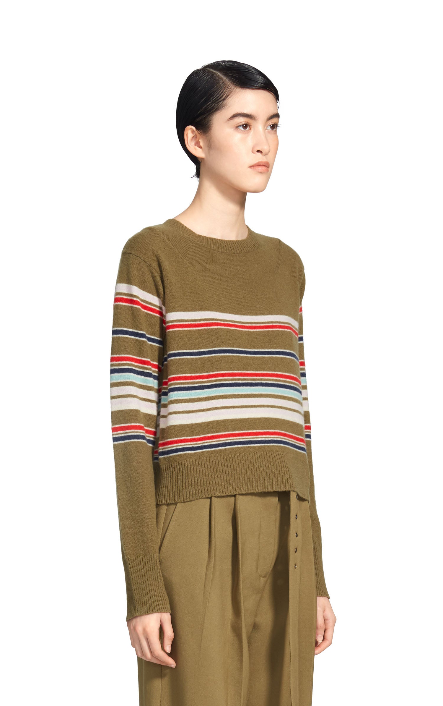Freddy Cashmere Striped Crop Sweater