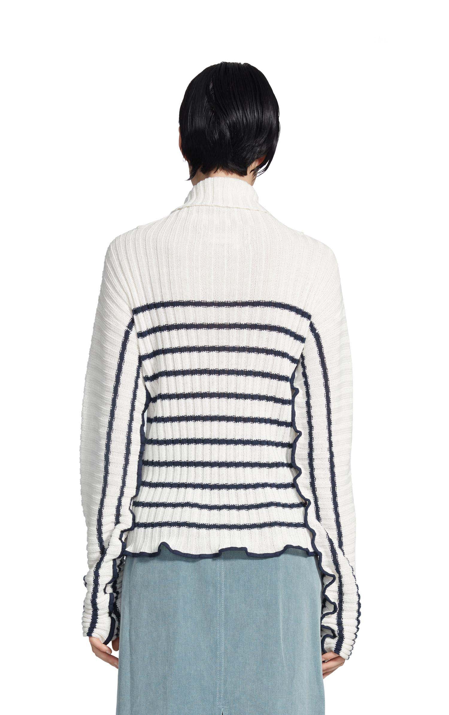 Harrie Linen Stripe Turtleneck Sweater