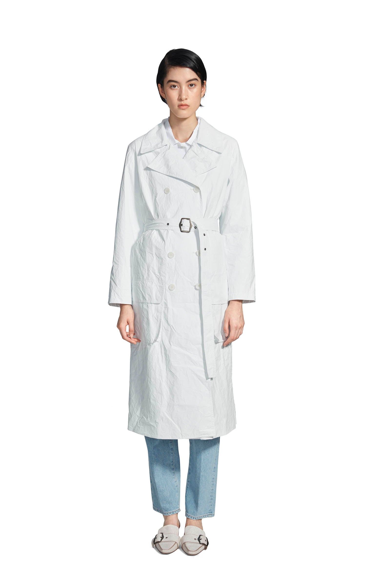 Nisa Matte Coated Trench Coat