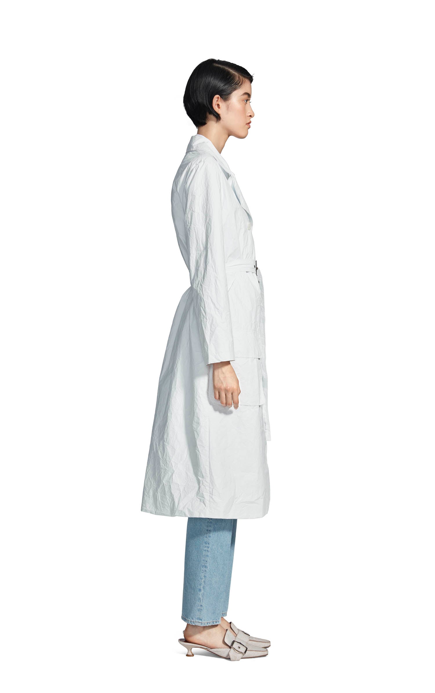 Nisa Matte Coated Trench Coat