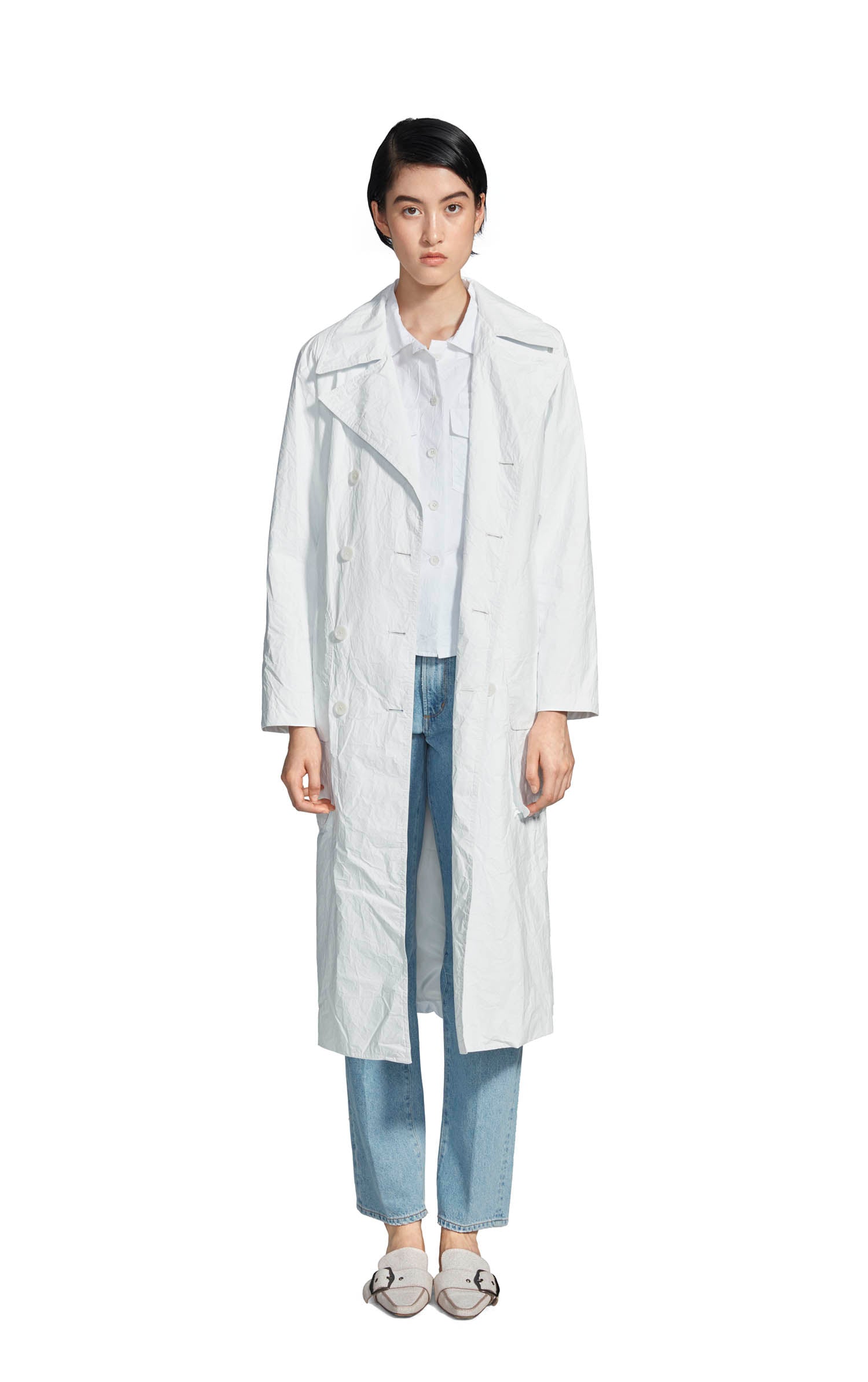 Nisa Matte Coated Trench Coat