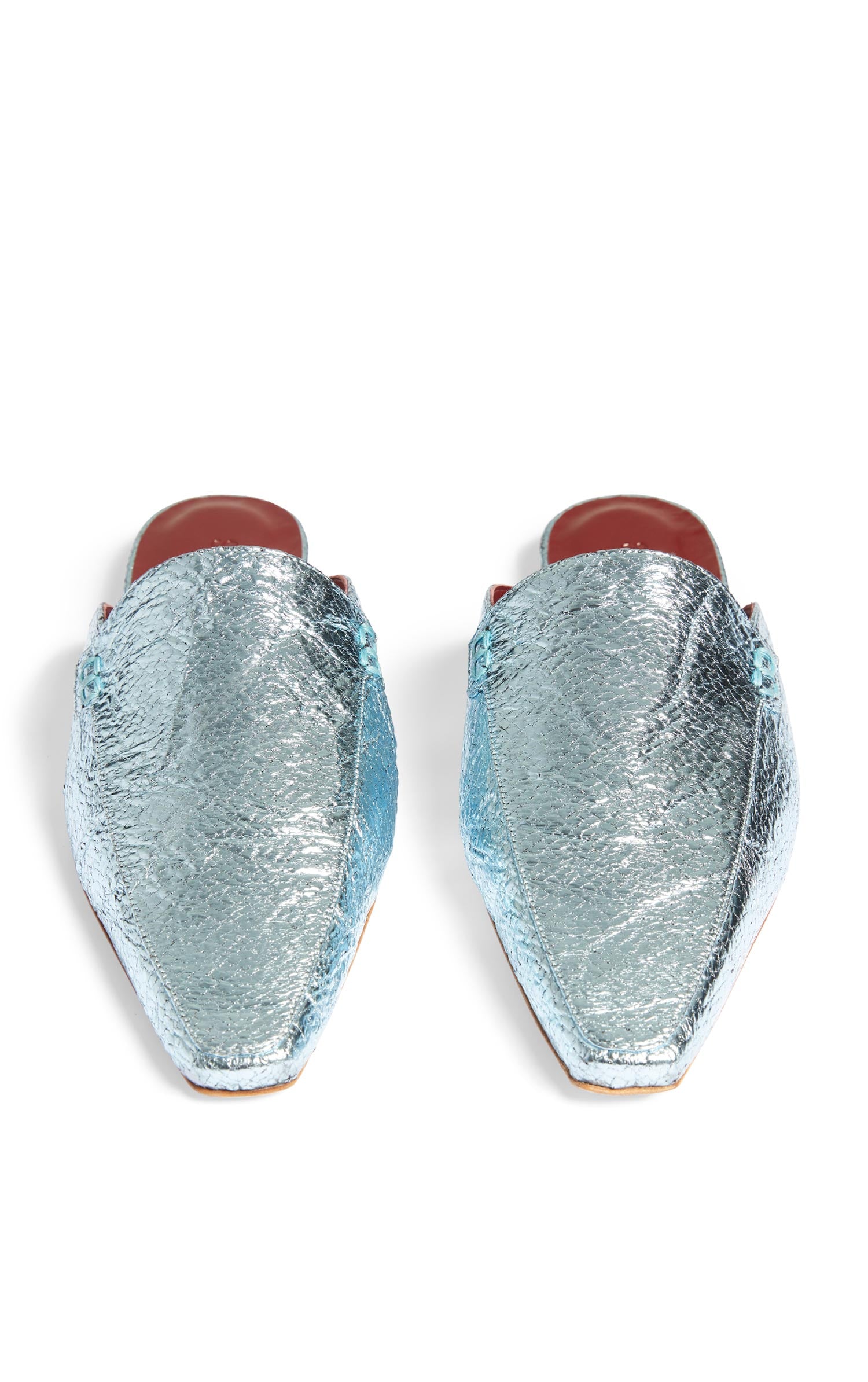 Lia Metallic Crinkle Pointed Mule