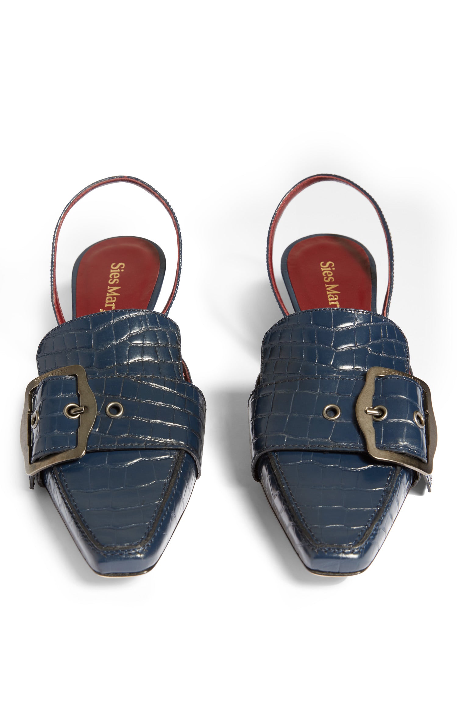 Rea Matte Croco Buckle Mule