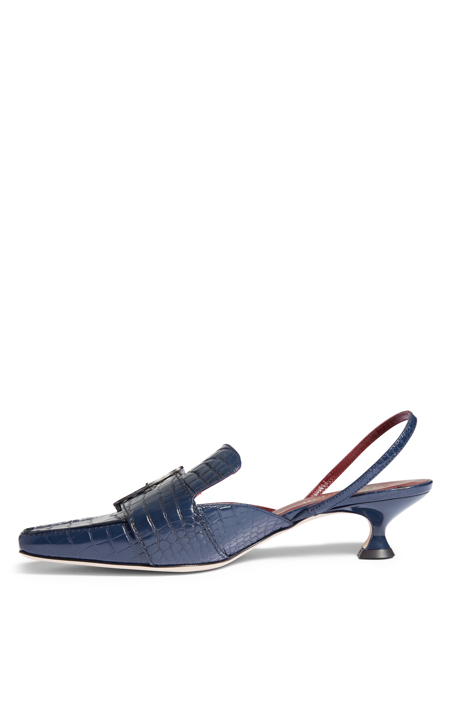 Rea Matte Croco Buckle Mule