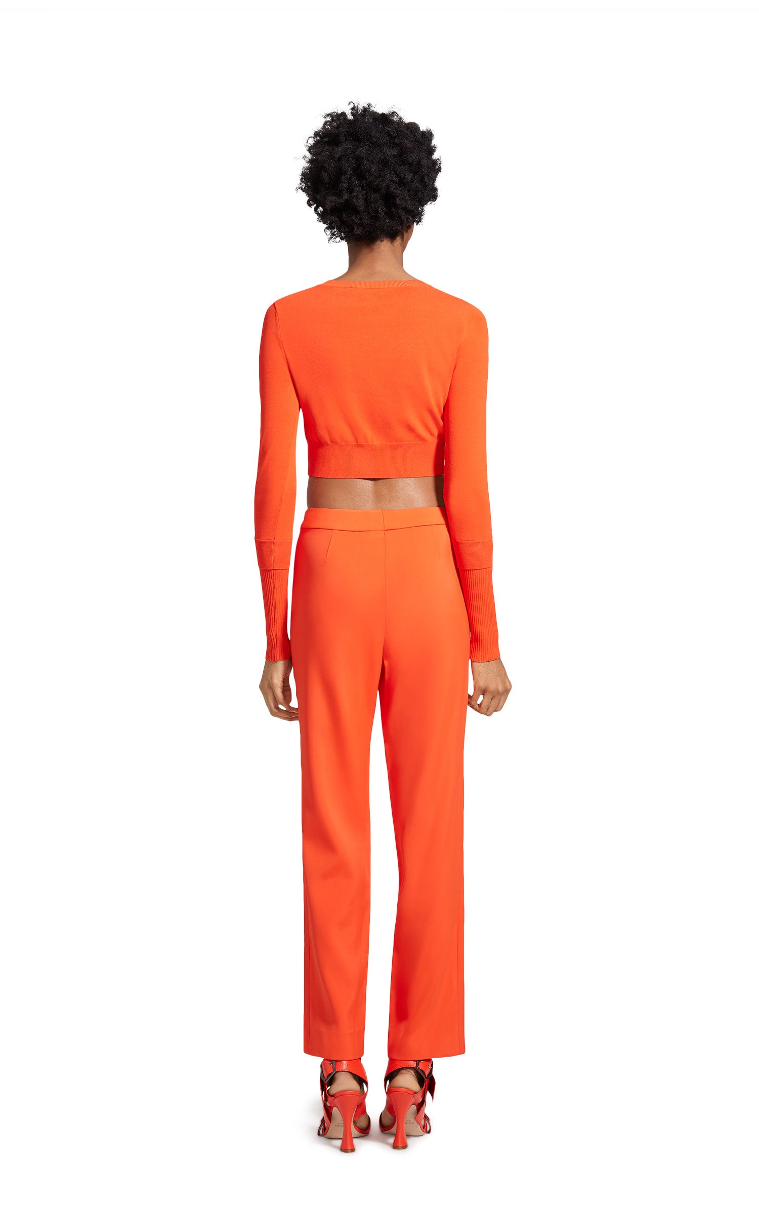 Gwin Fine Crepe Crop Crew Sweater