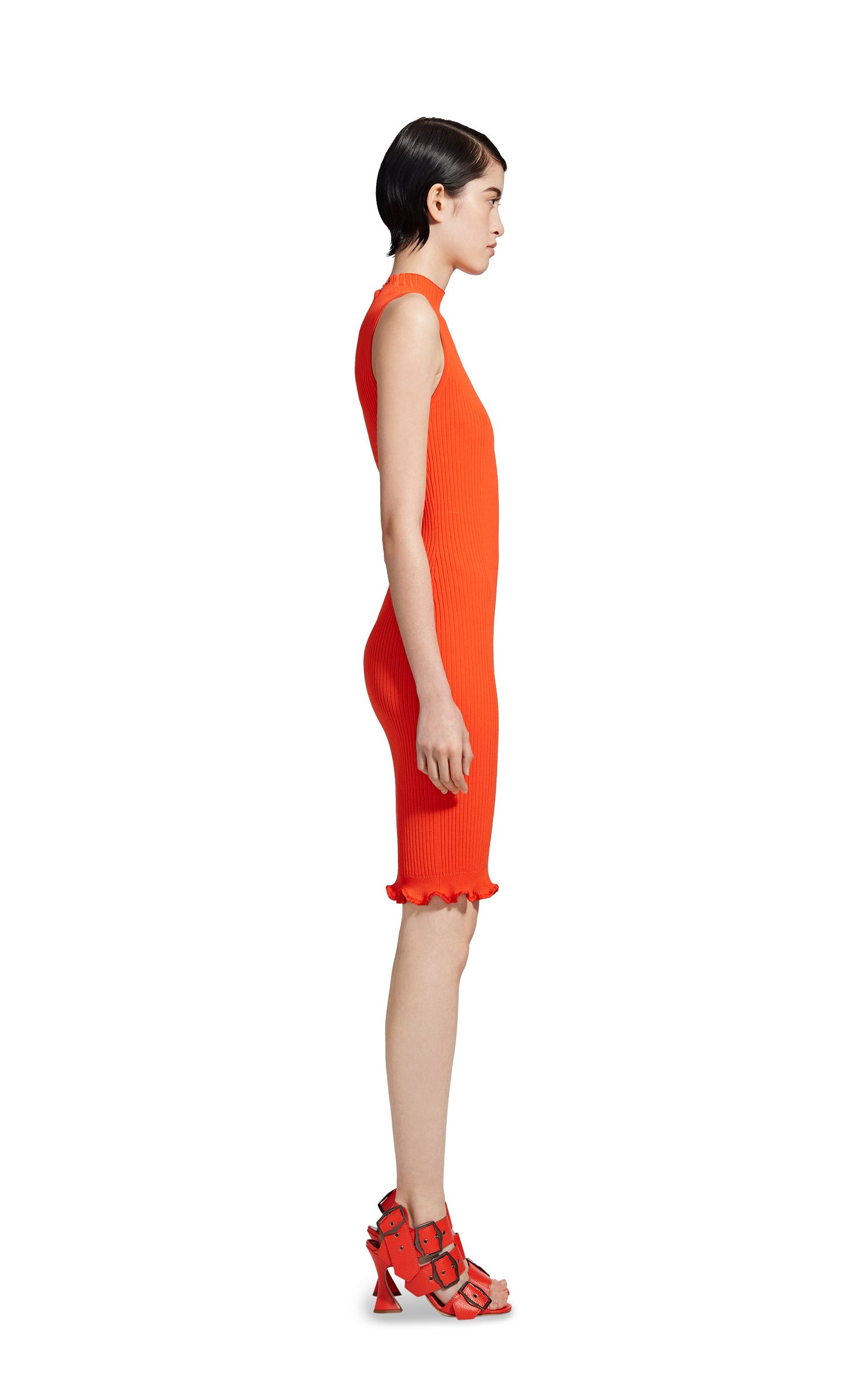 Rei Fine Crepe Sleeveless Mockneck Sweaterdress