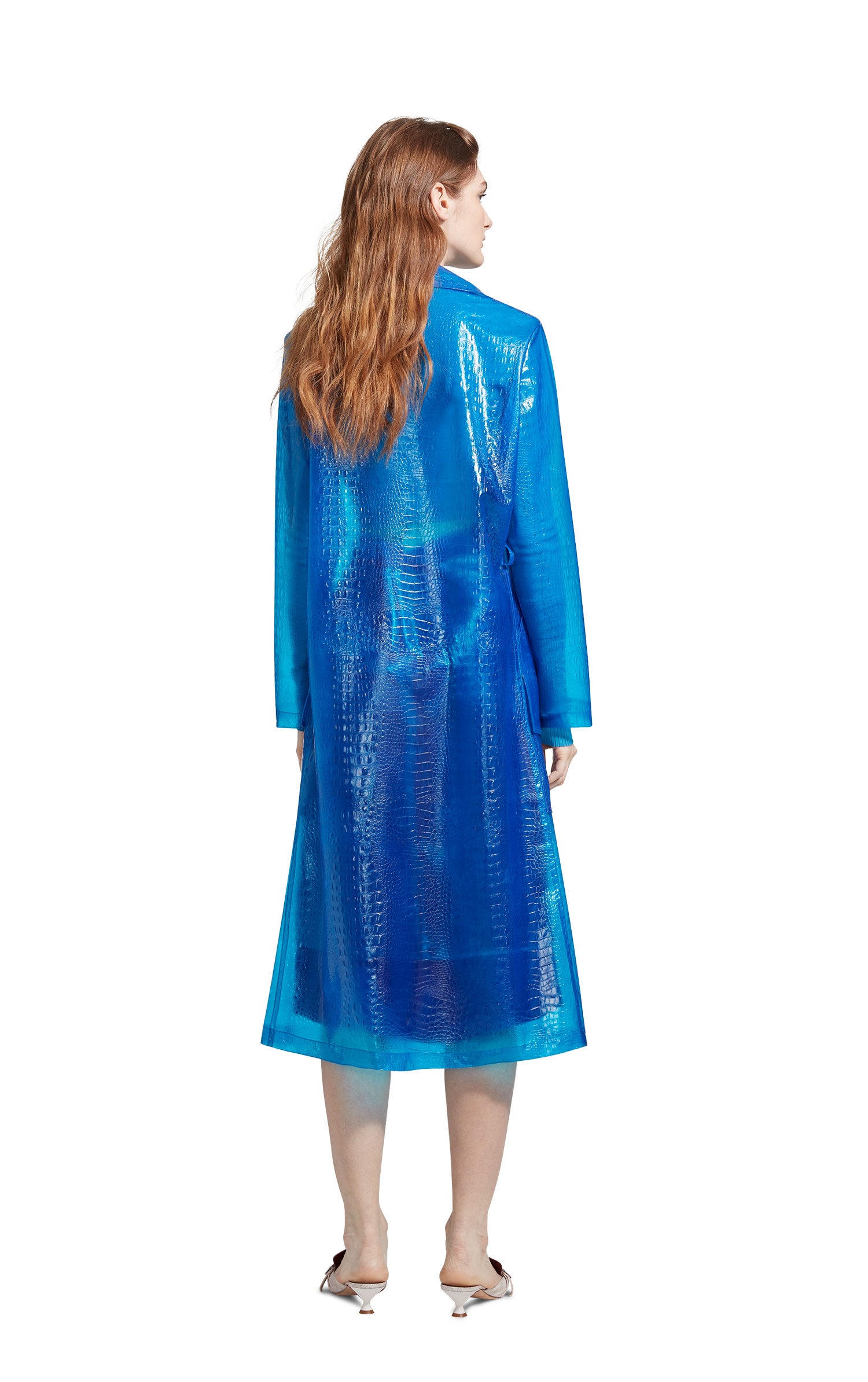 Nisa Embossed Plastic Trench Coat