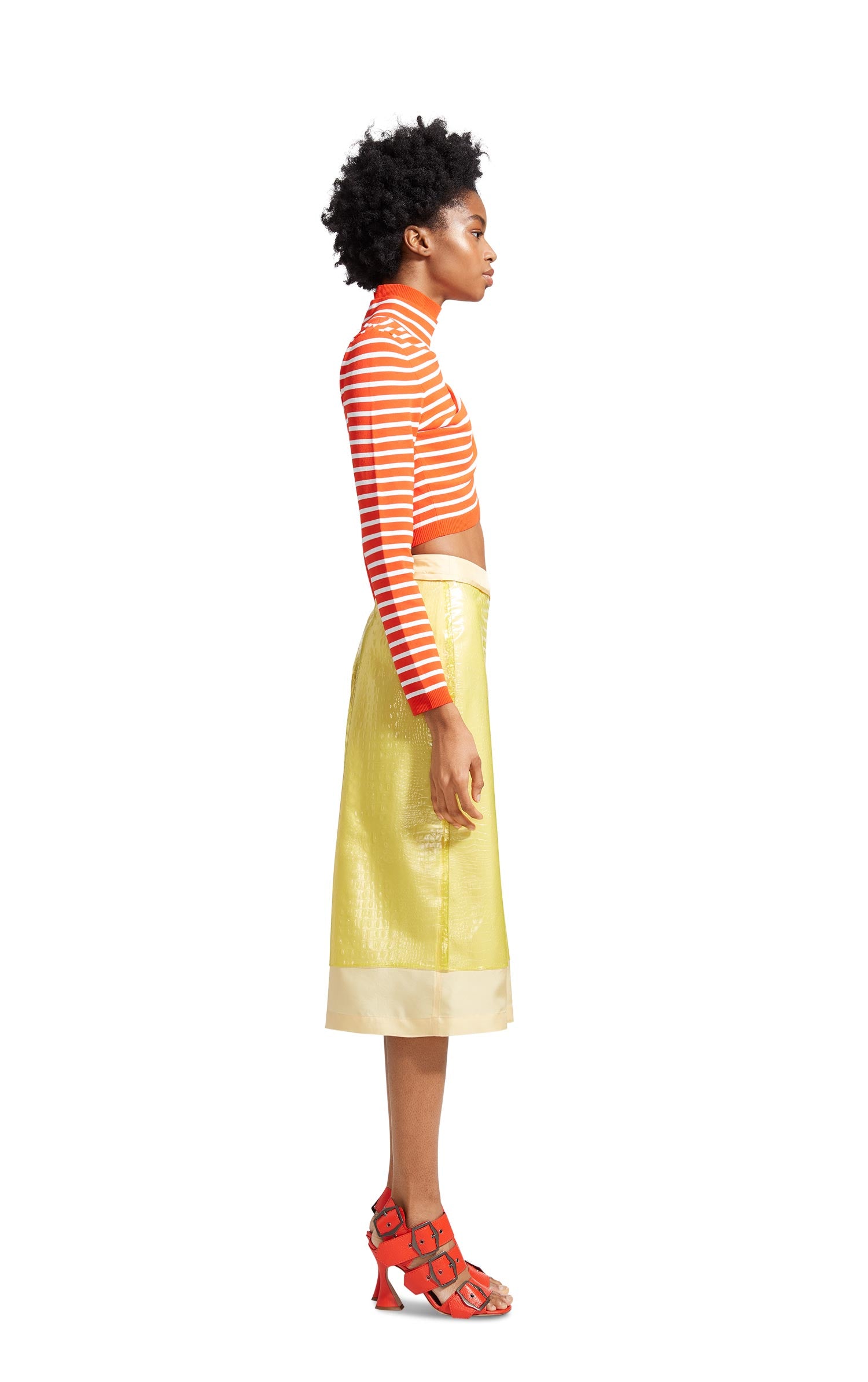 Jenn Fine Crepe Wrap Crop Turtleneck Sweater