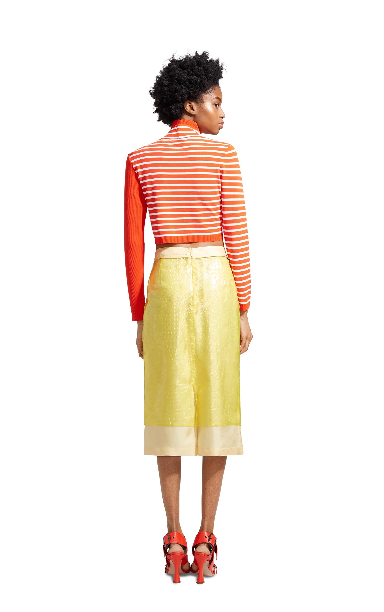 Jenn Fine Crepe Wrap Crop Turtleneck Sweater