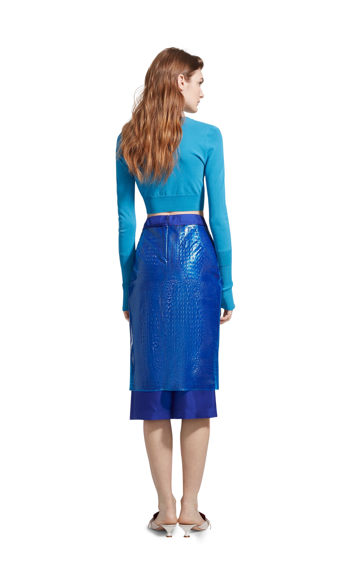 Sula Embossed Plastic Straight Skirt