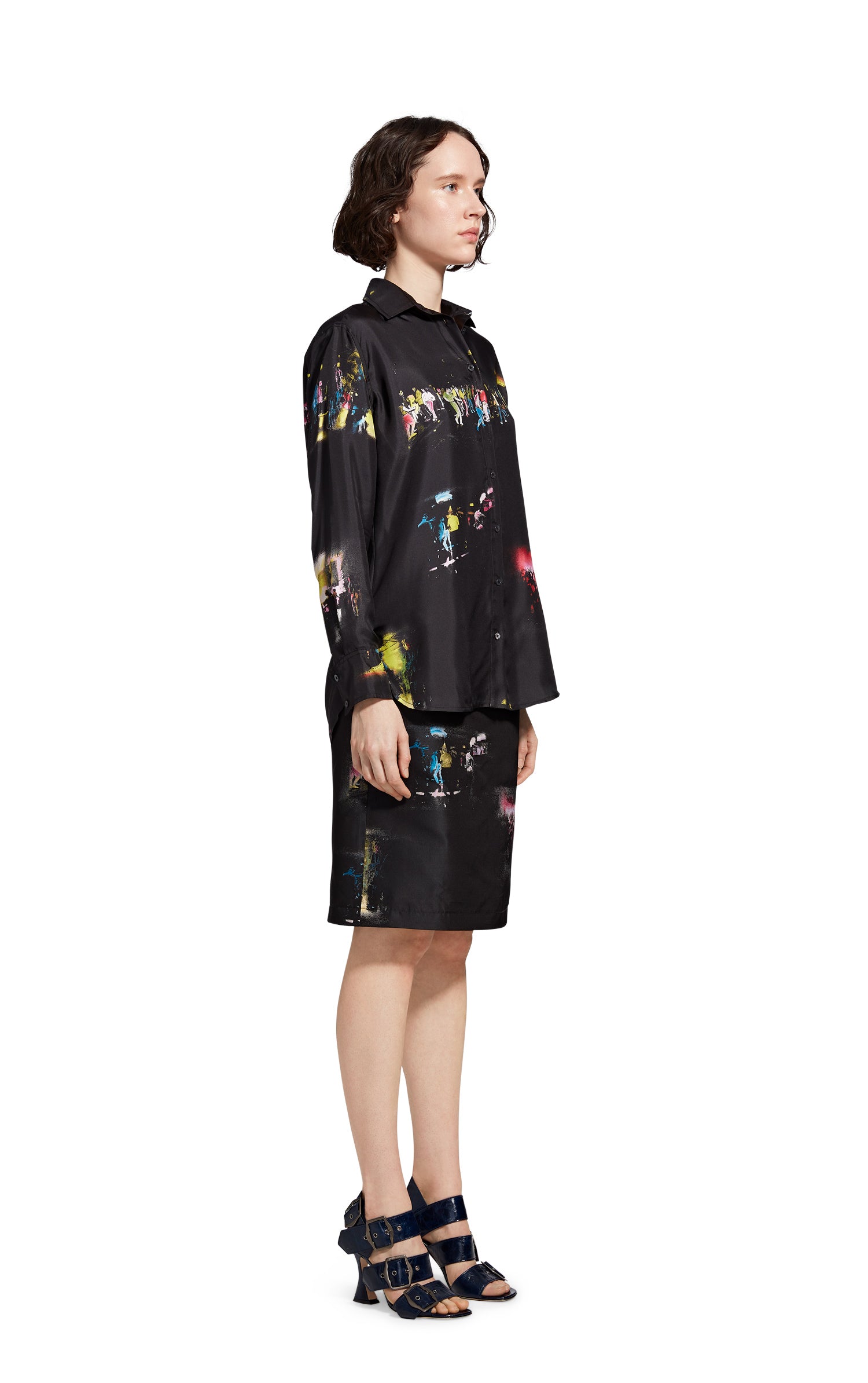 Sander Printed Club Kids Silk Twill Shirt